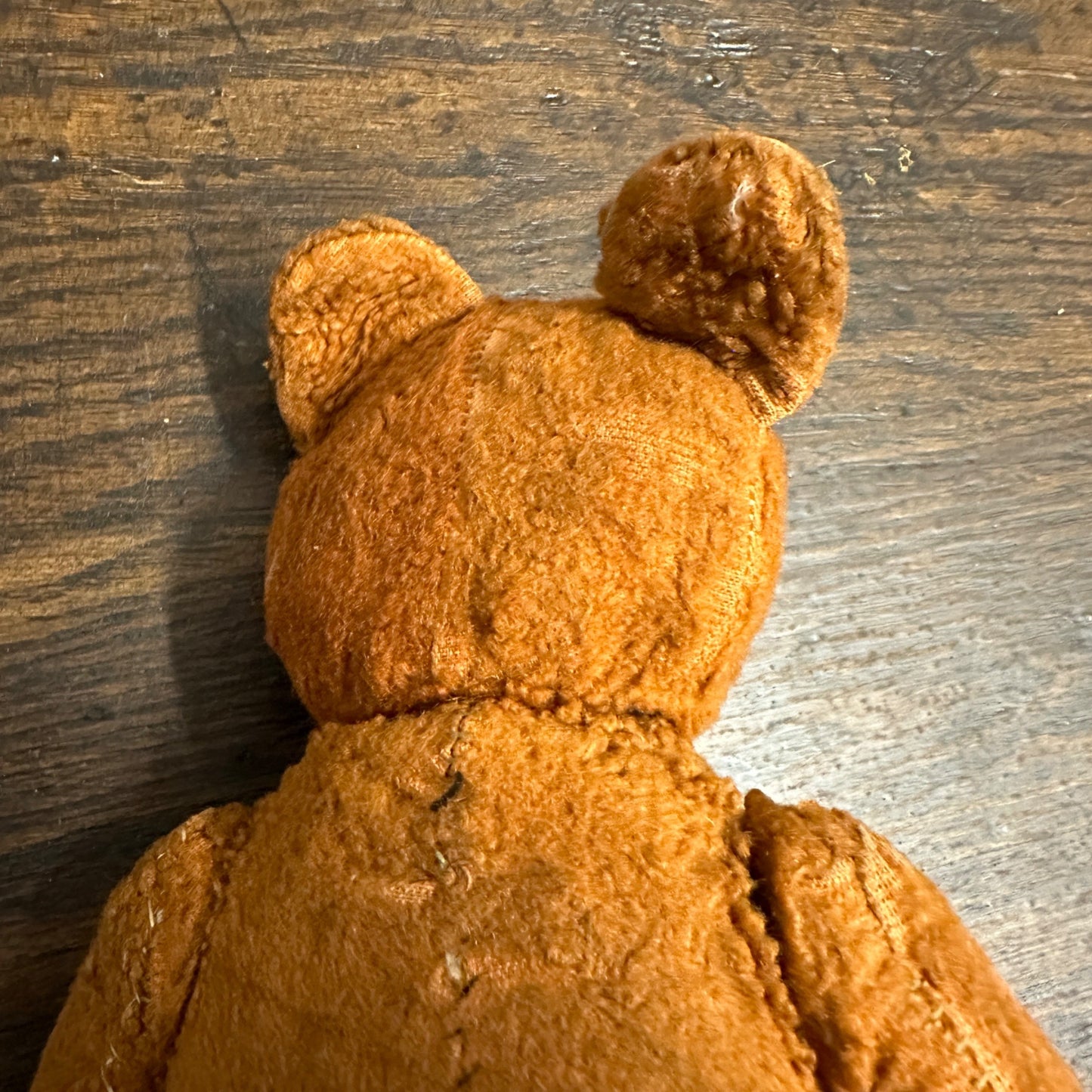 Early Handmade Brown Stuffed Teddy Bear Denim Paws