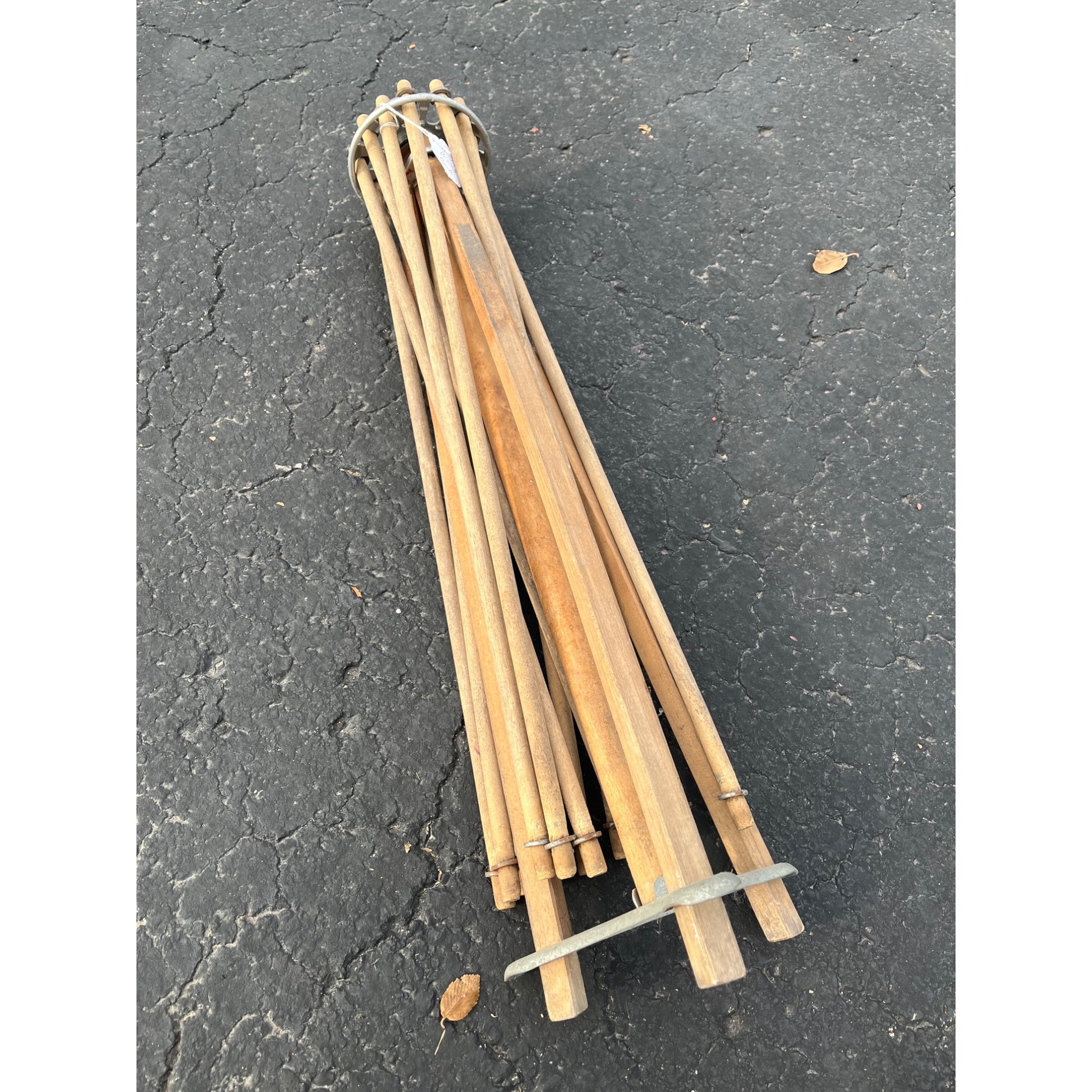 Vintage Artmoore Wood & Metal Folding 12 Arm Clothes Drying Rack Farmhouse