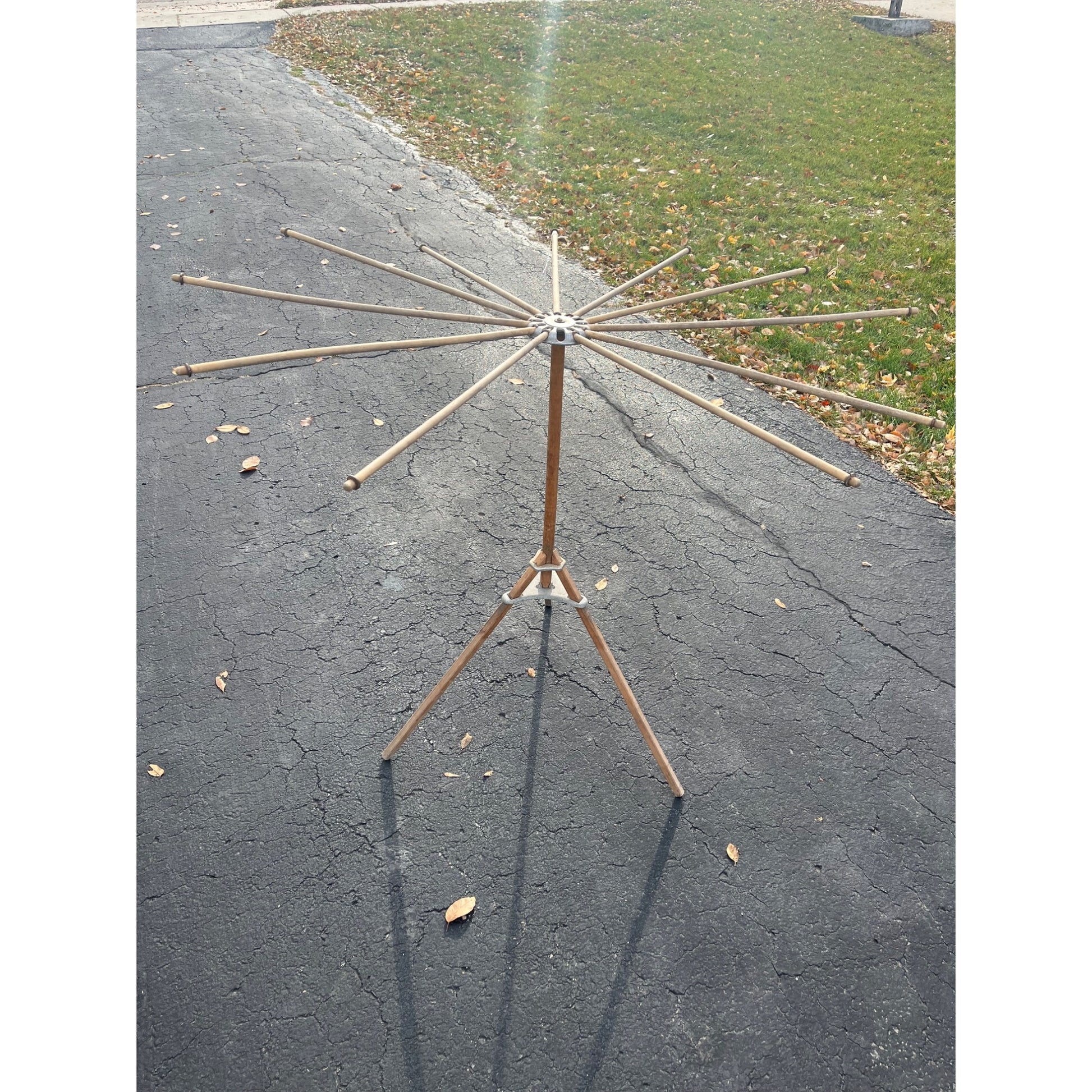 Vintage Artmoore Wood & Metal Folding 12 Arm Clothes Drying Rack Farmhouse