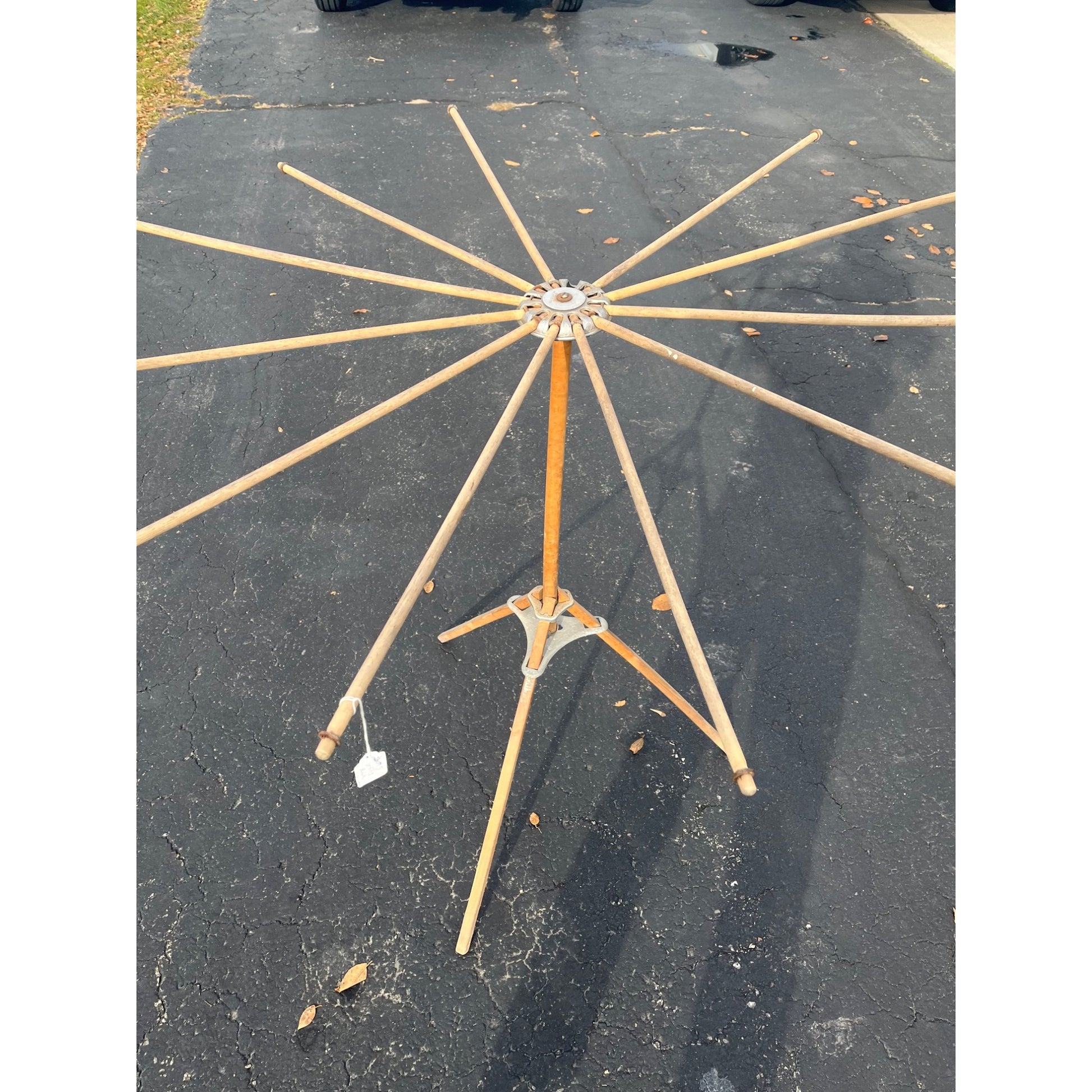 Vintage Artmoore Wood & Metal Folding 12 Arm Clothes Drying Rack Farmhouse