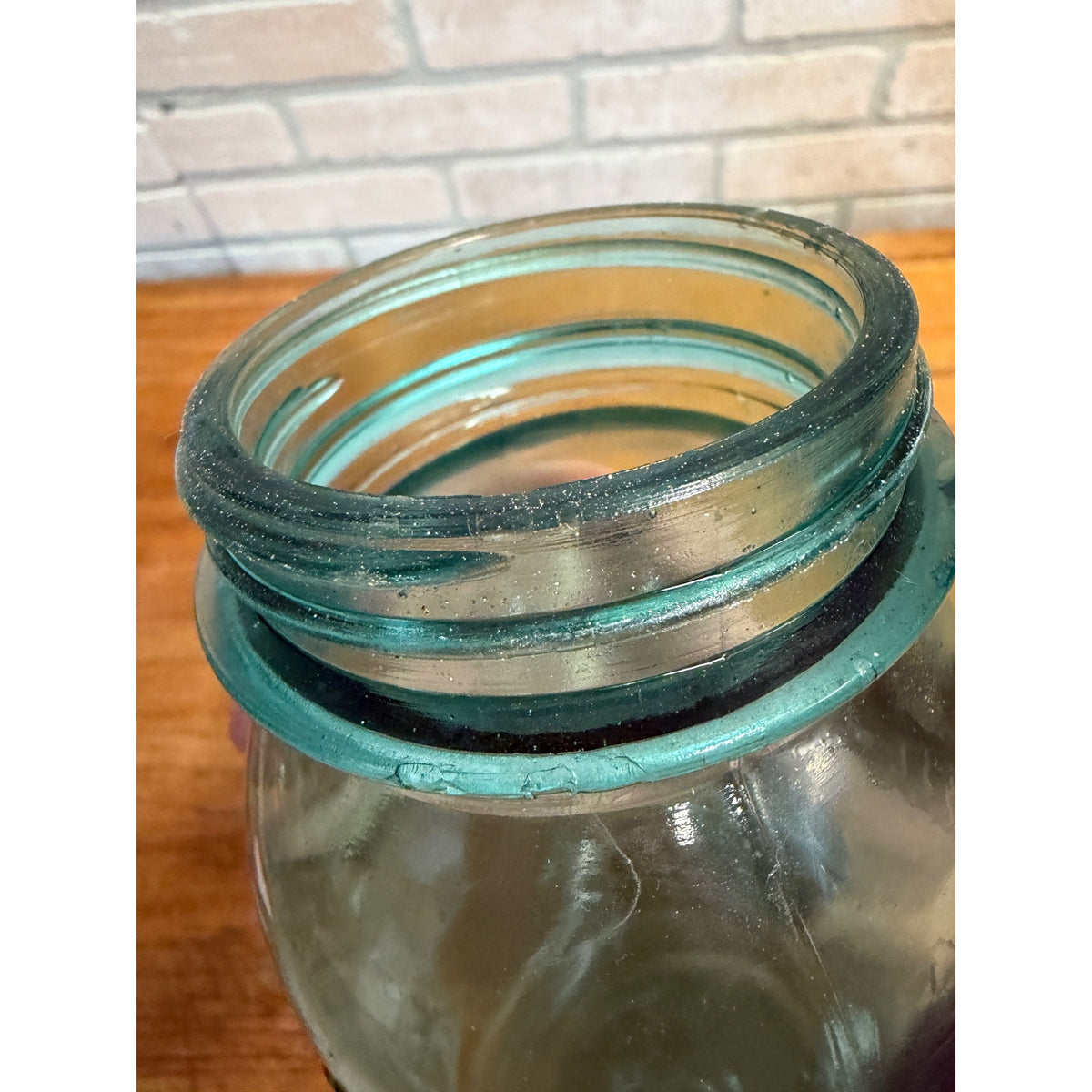 Antique 1920s Ball Perfect Mason Aqua Blue Canning Fruit Jars Pair #4 & #5
