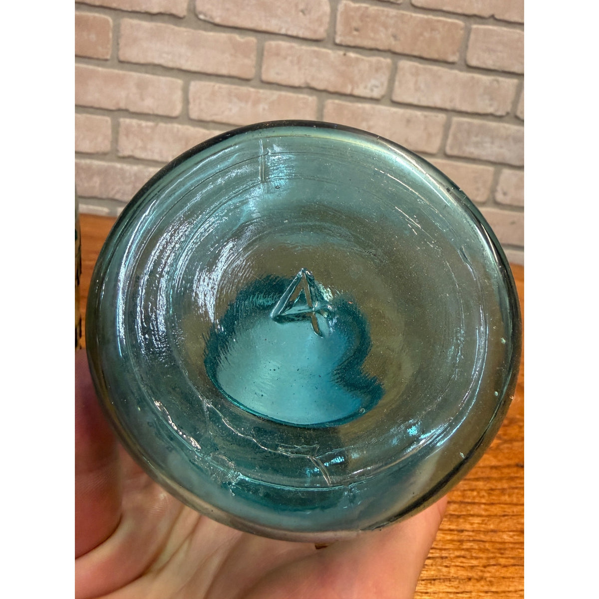 Antique 1920s Ball Perfect Mason Aqua Blue Canning Fruit Jars Pair #4 & #5