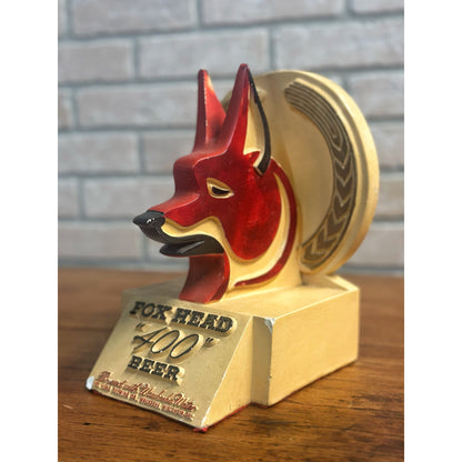 Vintage Fox Head 400 Beer Brewery Ceramic Store Display Waukesha Wisconsin