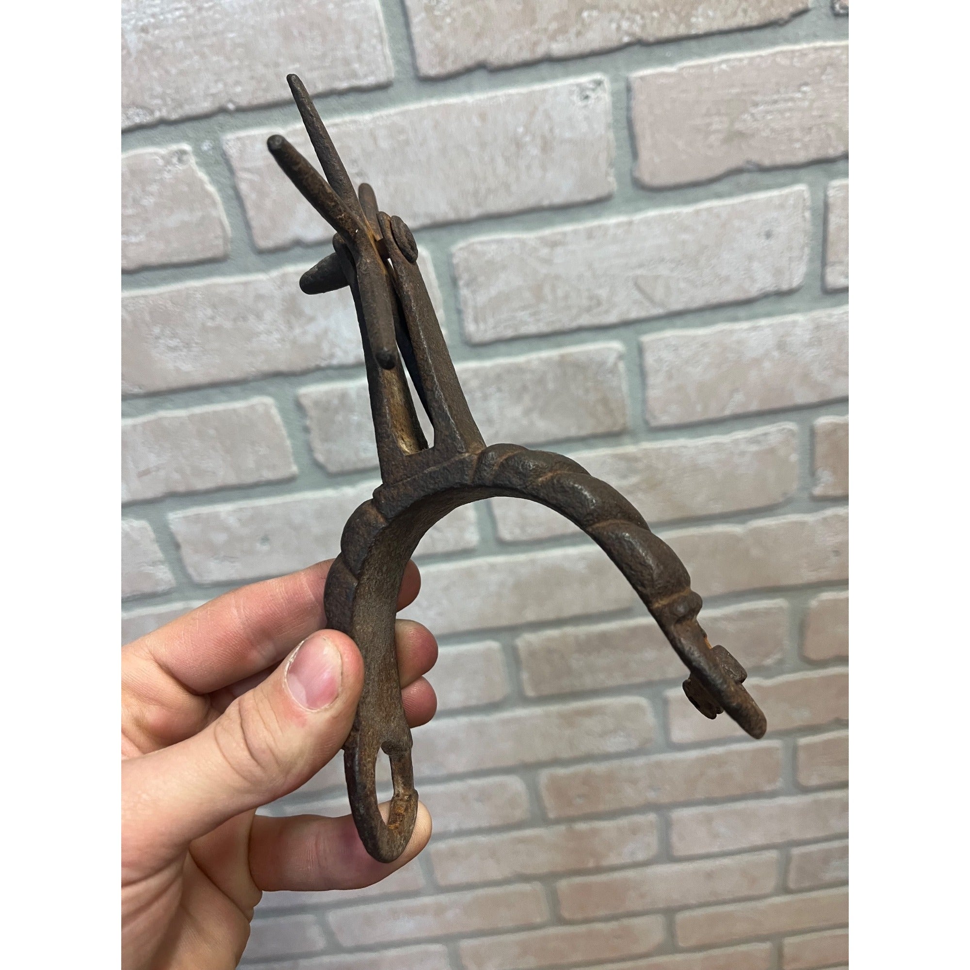 Antique 19th c. Hand Forged Iron Cowboy Spur Rowel Western Vaquero Ranch 1800s