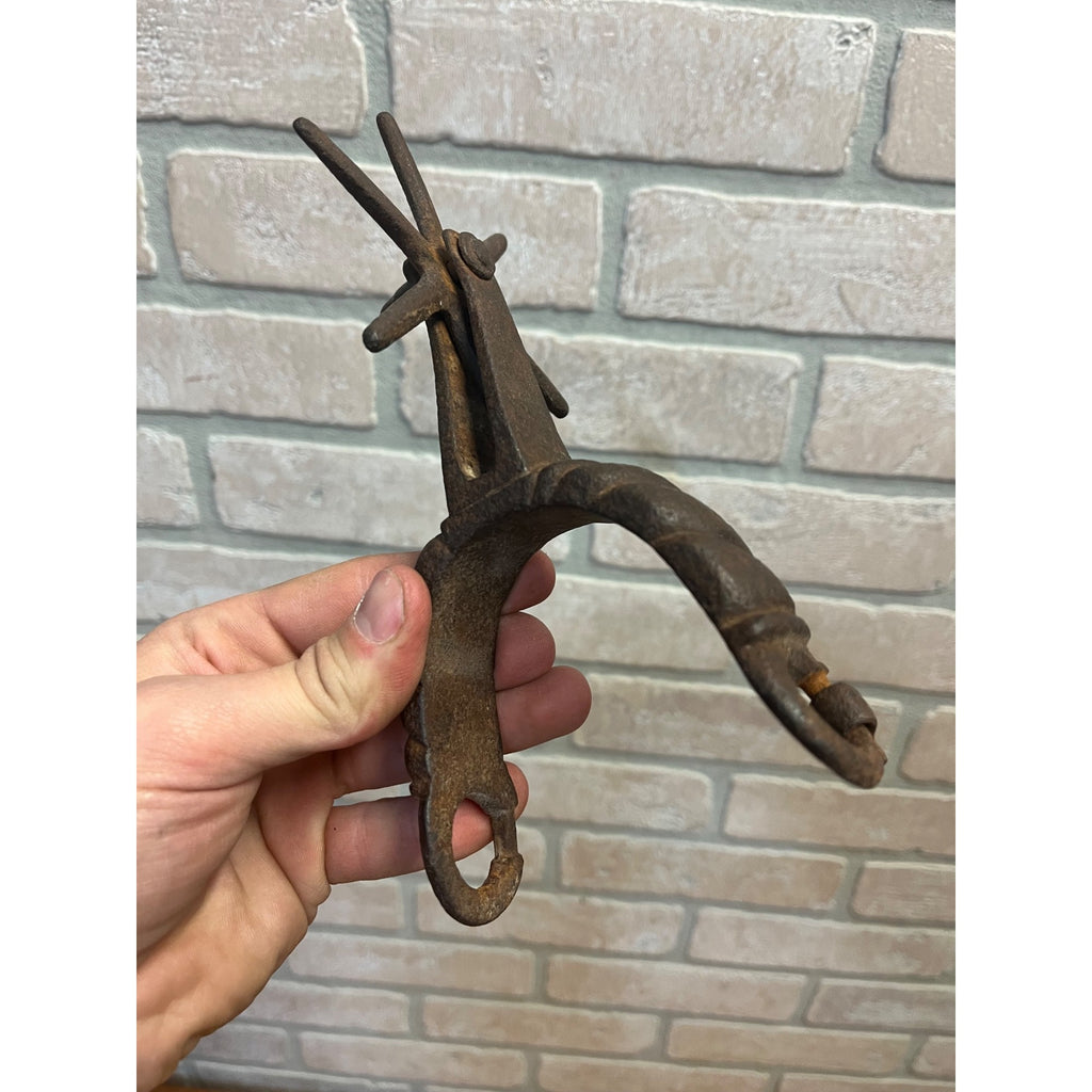 Antique 19th c. Hand Forged Iron Cowboy Spur Rowel Western Vaquero Ranch 1800s