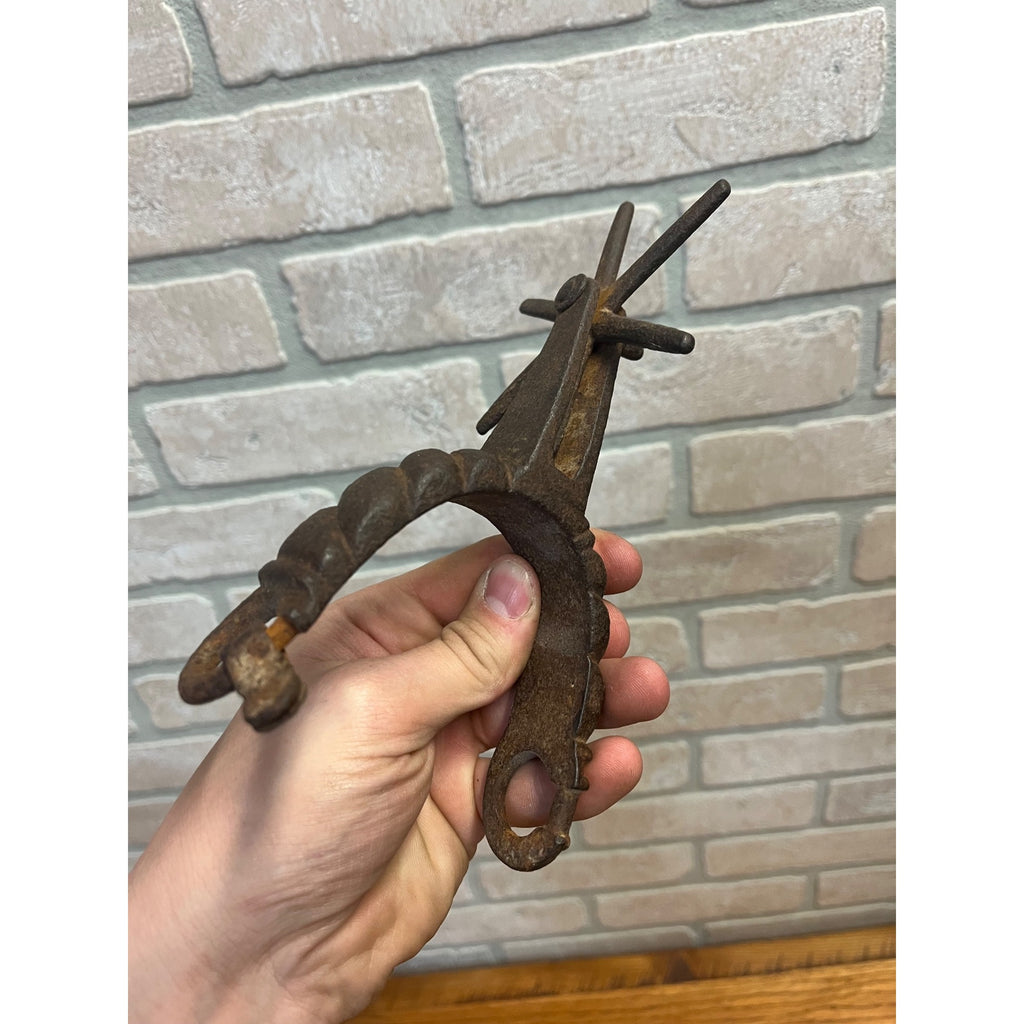 Antique 19th c. Hand Forged Iron Cowboy Spur Rowel Western Vaquero Ranch 1800s