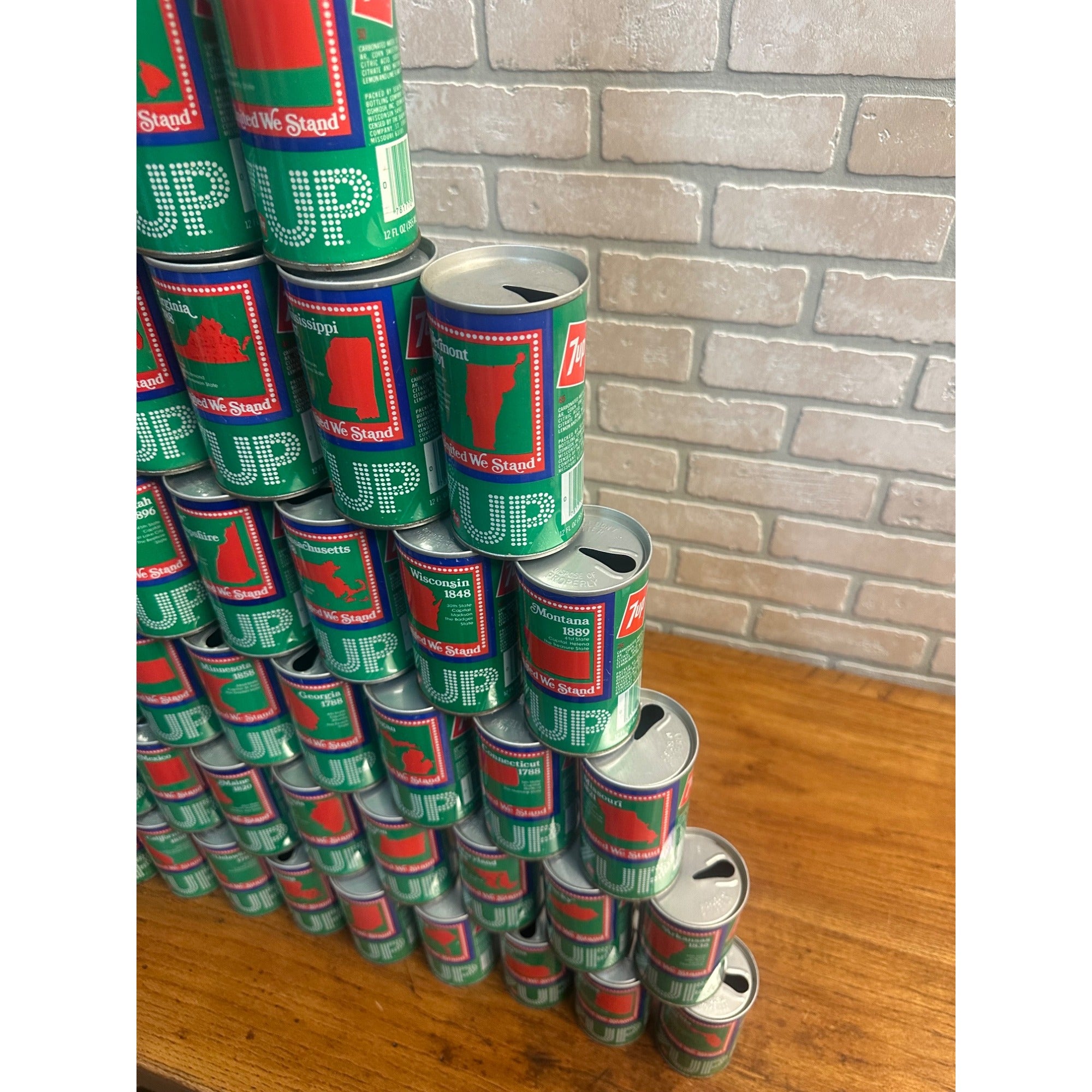 Vintage Lot Seven-Up 7UP Soda Cans Bicentennial (41) State Cans United We Stand