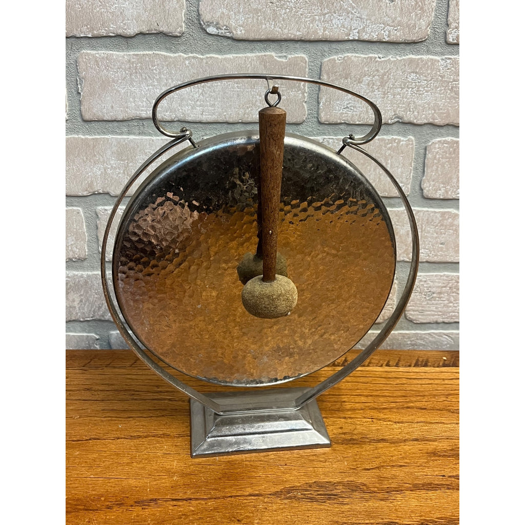 RARE Vintage c1936 Olde Hall Hammered Stainless Steel Staybrite Gong Art Deco