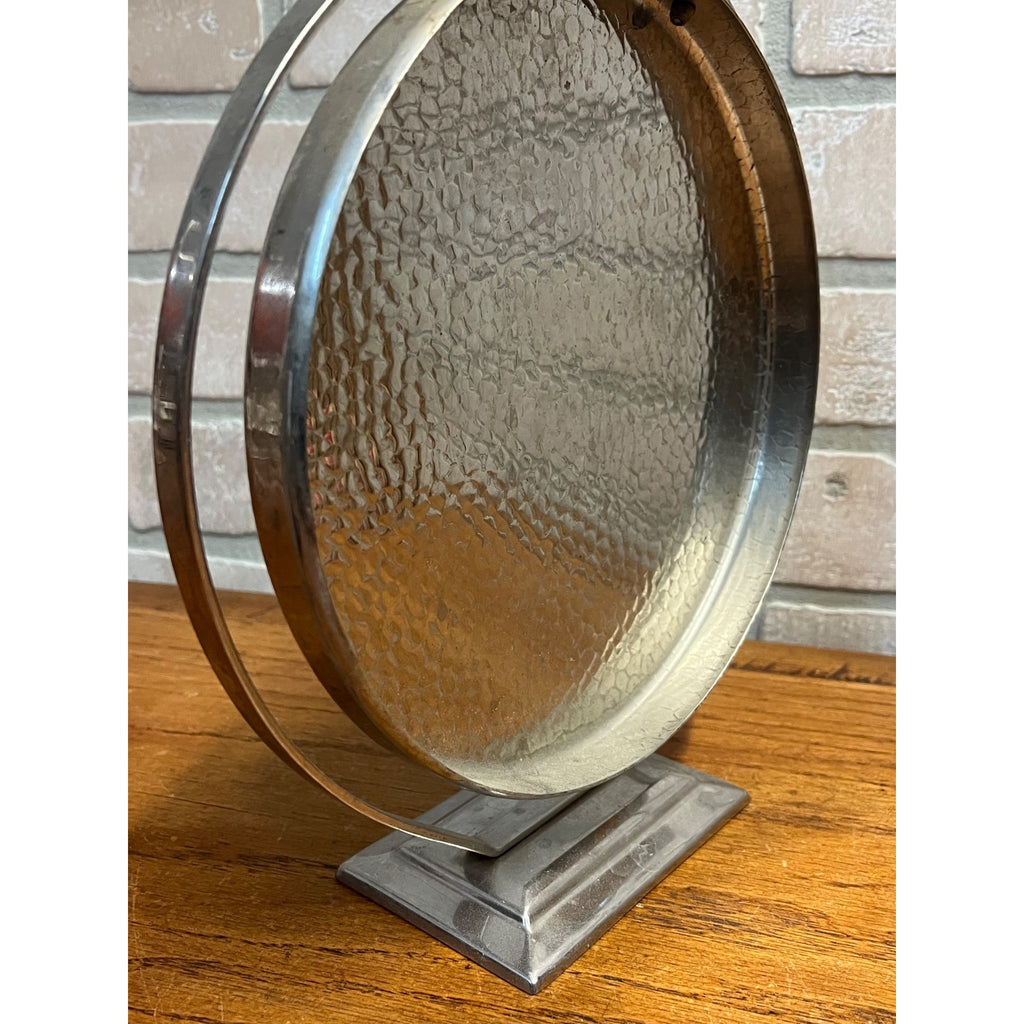 RARE Vintage c1936 Olde Hall Hammered Stainless Steel Staybrite Gong Art Deco