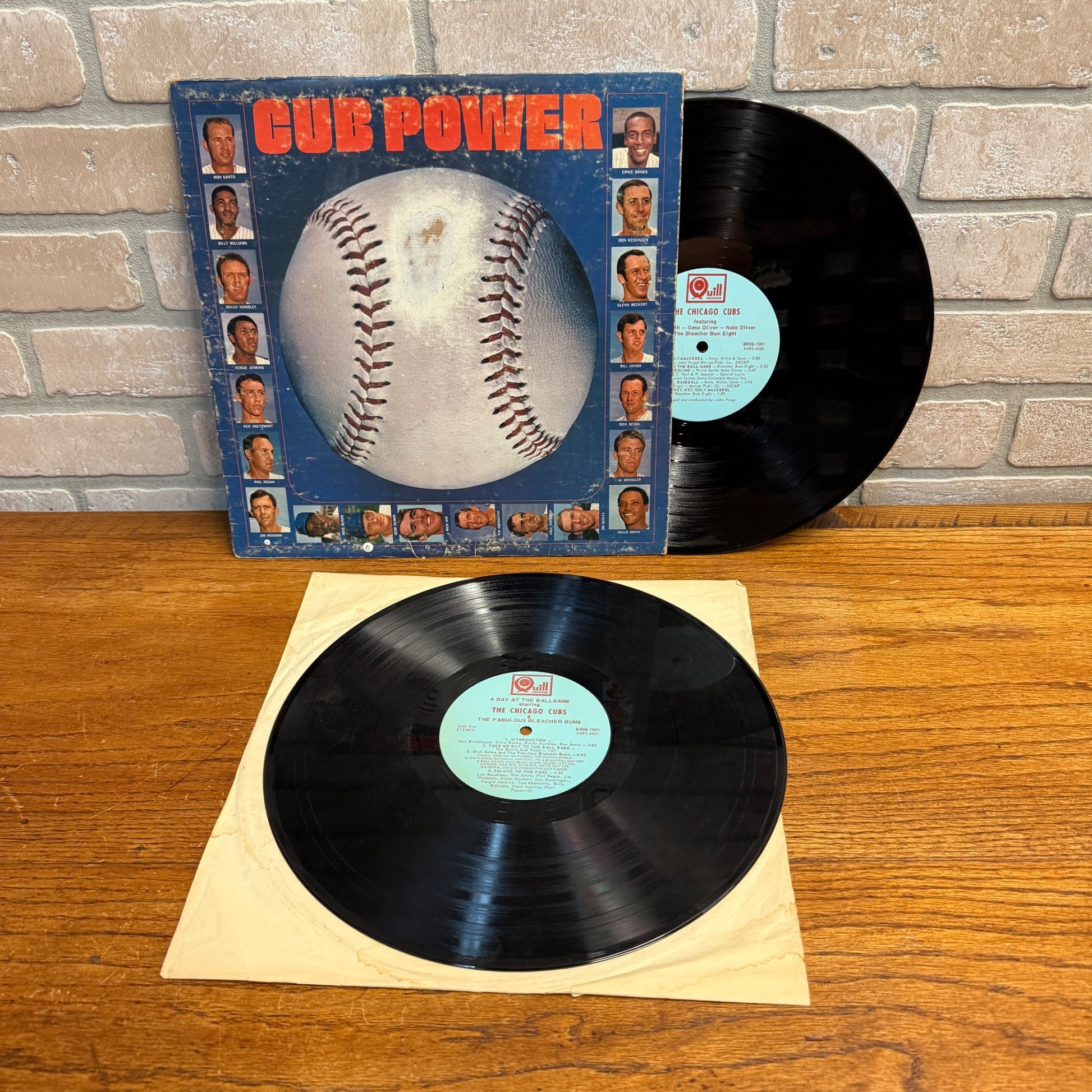 Cub Power LP 1969 Chicago Cubs Quill Records Q-800-1001 Bleacher Bums Eight (2)