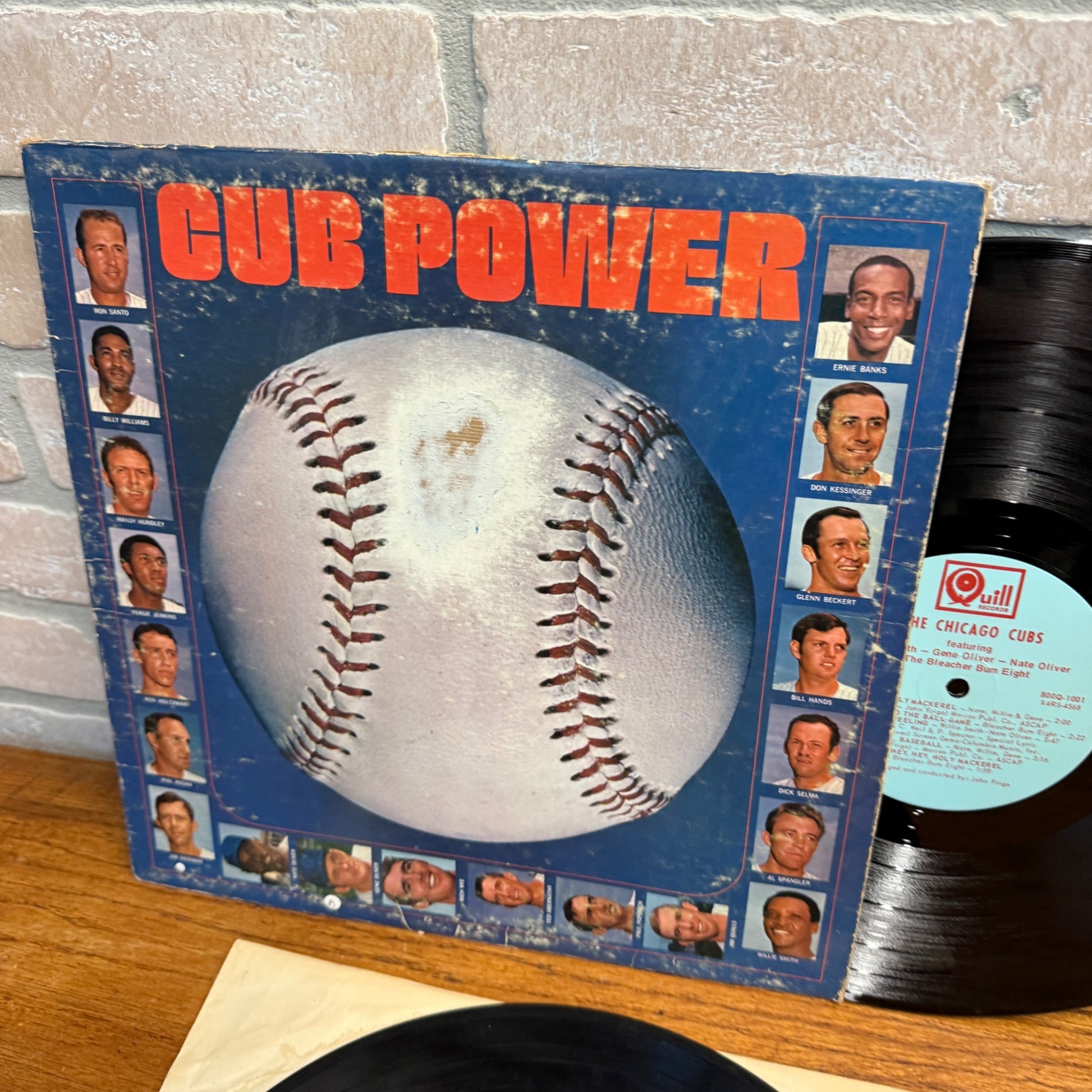 Cub Power LP 1969 Chicago Cubs Quill Records Q-800-1001 Bleacher Bums Eight (2)