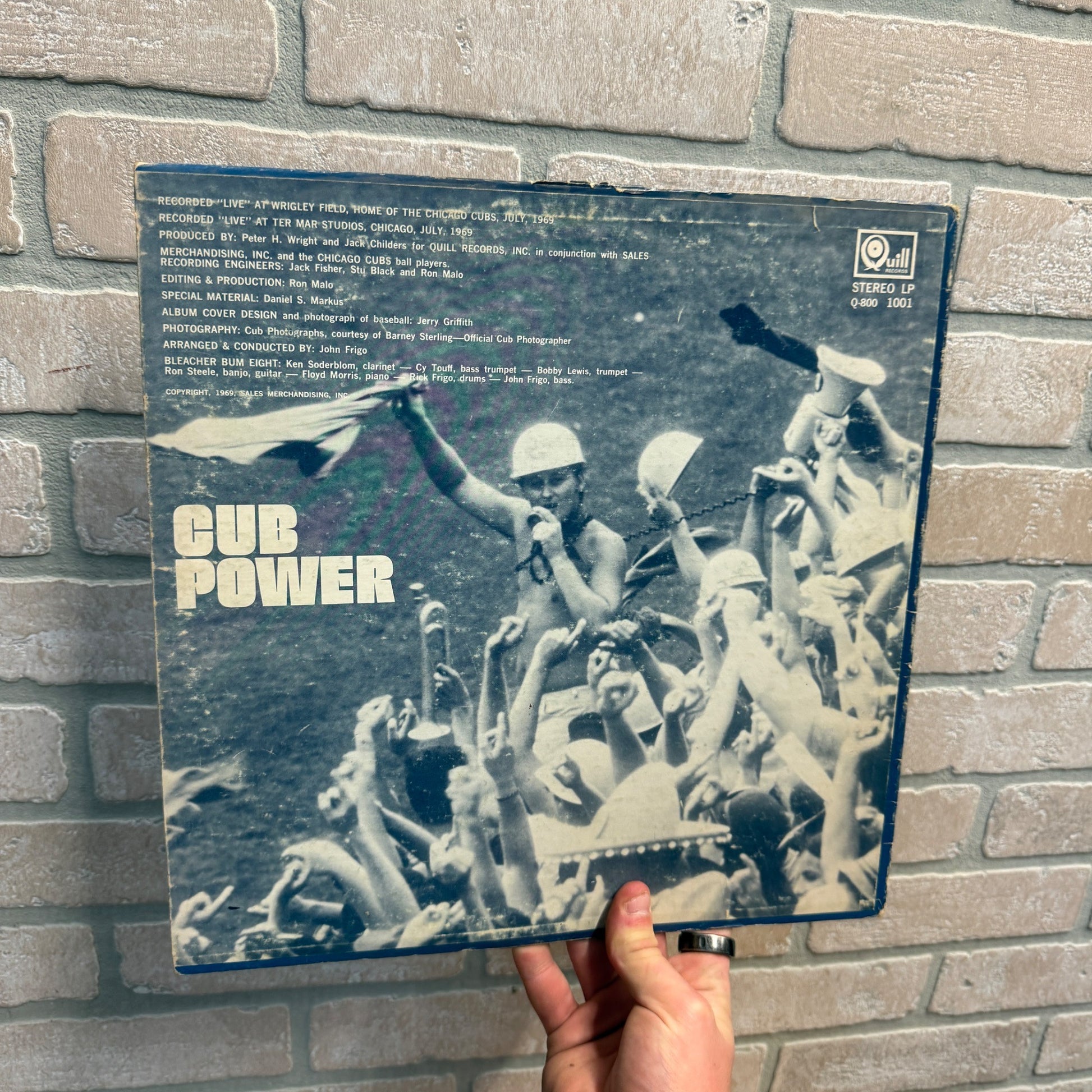 Cub Power LP 1969 Chicago Cubs Quill Records Q-800-1001 Bleacher Bums Eight (2)
