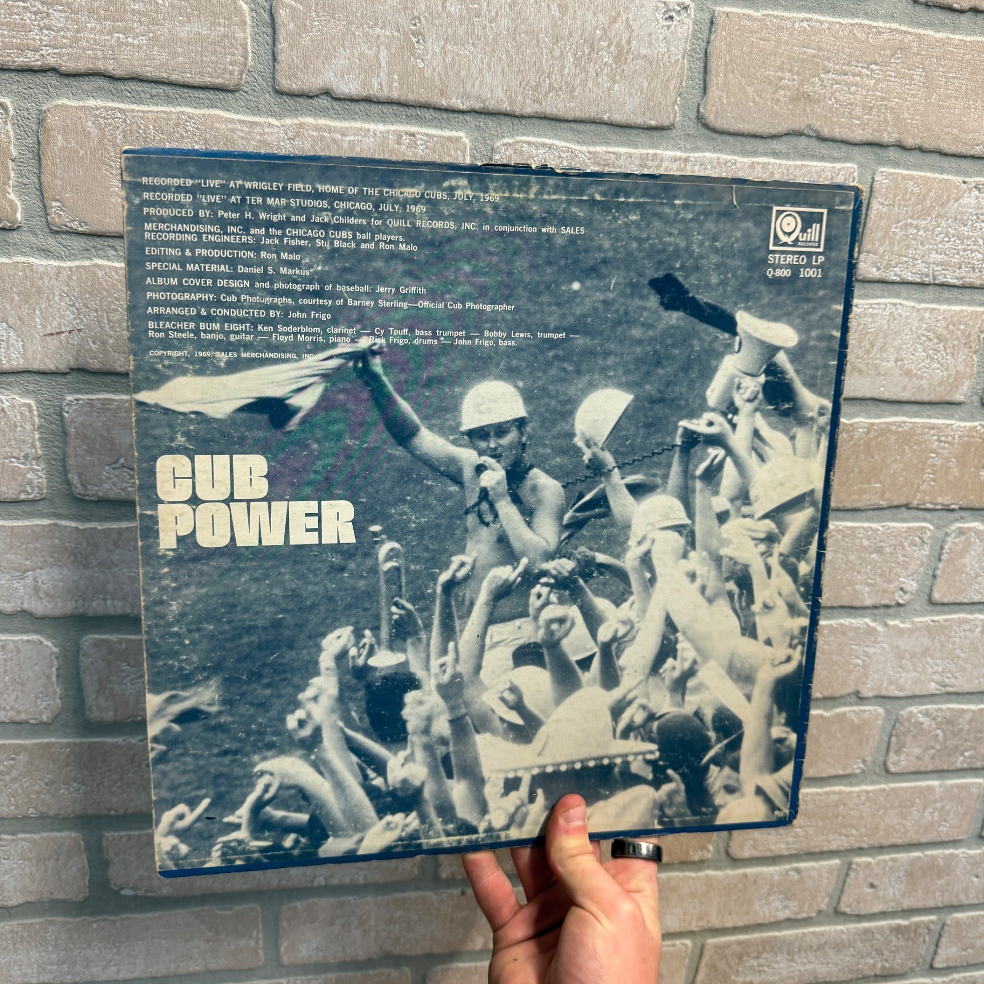 Cub Power LP 1969 Chicago Cubs Quill Records Q-800-1001 Bleacher Bums Eight (2)