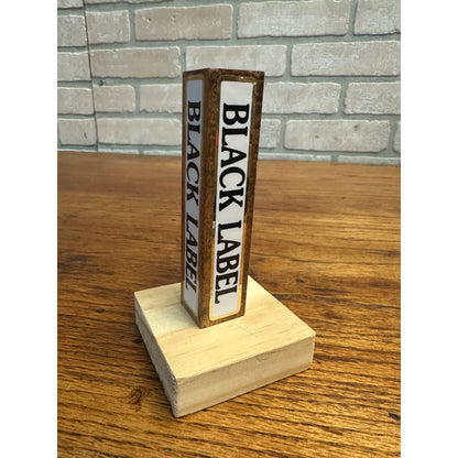 Vintage Black Label Canadian Style Beer Wooden Tap Handle Knob 4-Sided