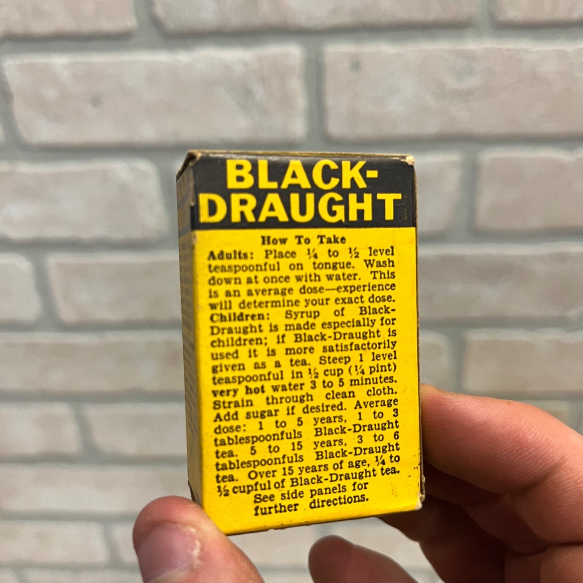 Vintage Black Draught Laxative Box Thedford Co Chattanooga Old Medicine NOS Box