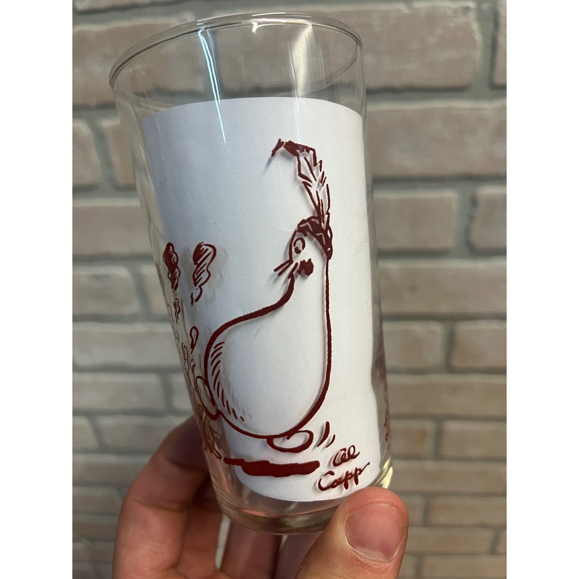 1949 Lil Abner Lonesome Polecat Cocktail Glass Libby Bar Humor Al Capp