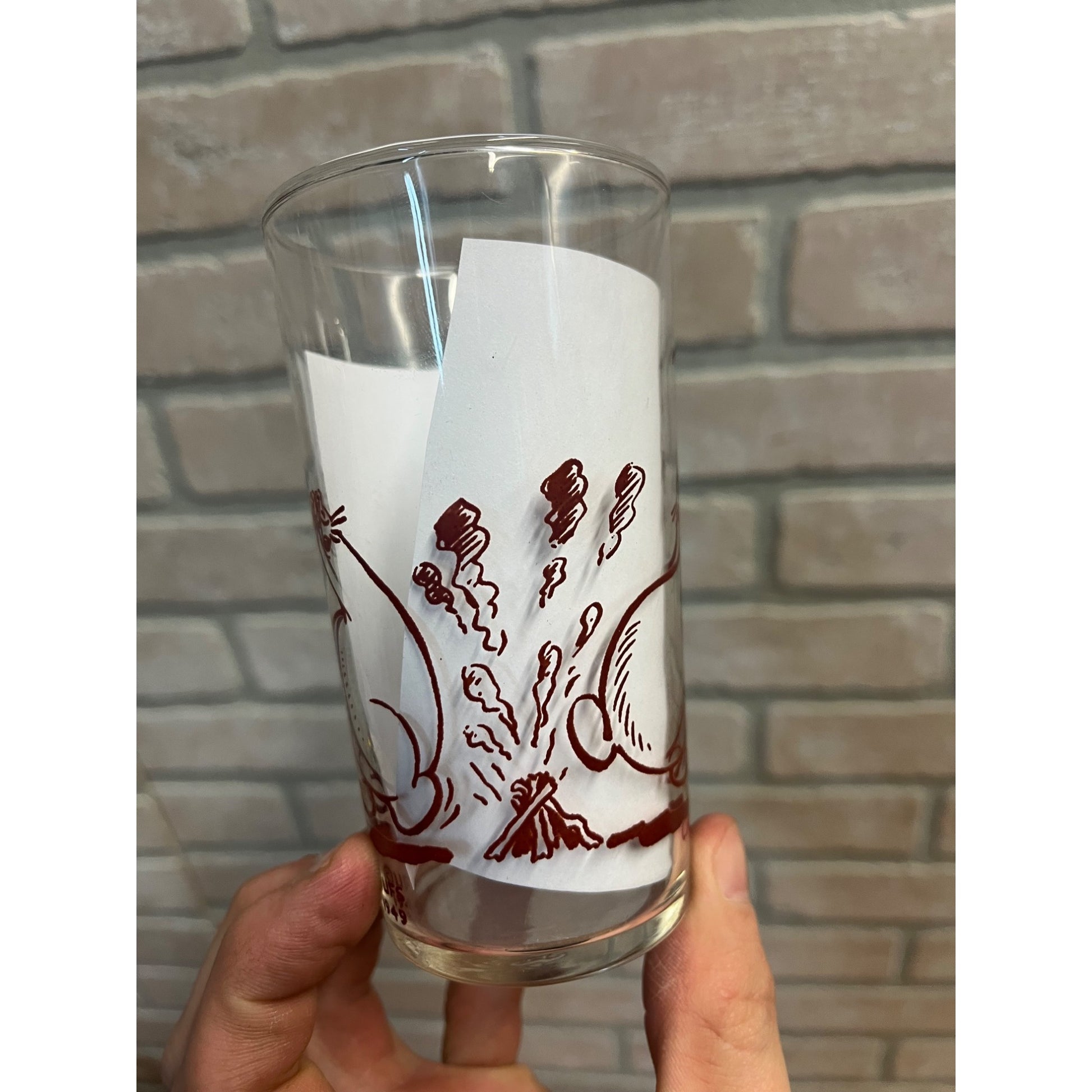 1949 Lil Abner Lonesome Polecat Cocktail Glass Libby Bar Humor Al Capp