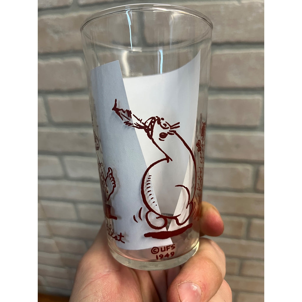 1949 Lil Abner Lonesome Polecat Cocktail Glass Libby Bar Humor Al Capp
