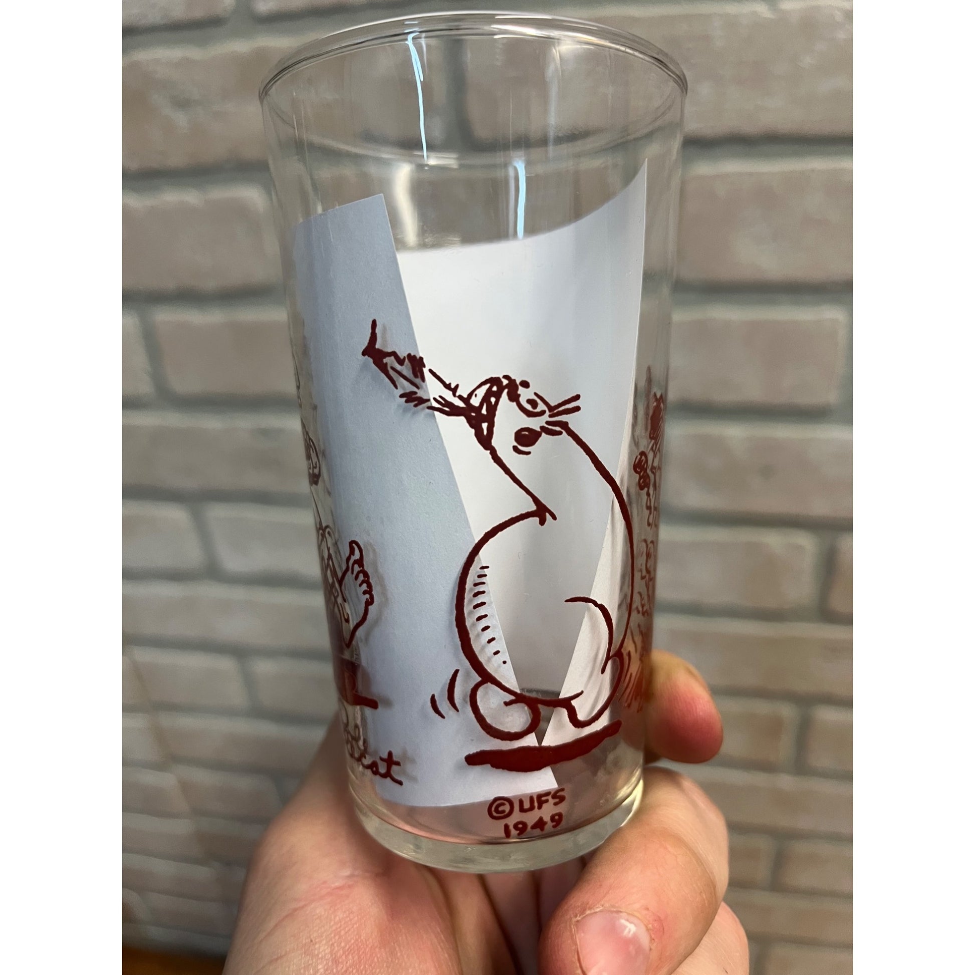 1949 Lil Abner Lonesome Polecat Cocktail Glass Libby Bar Humor Al Capp