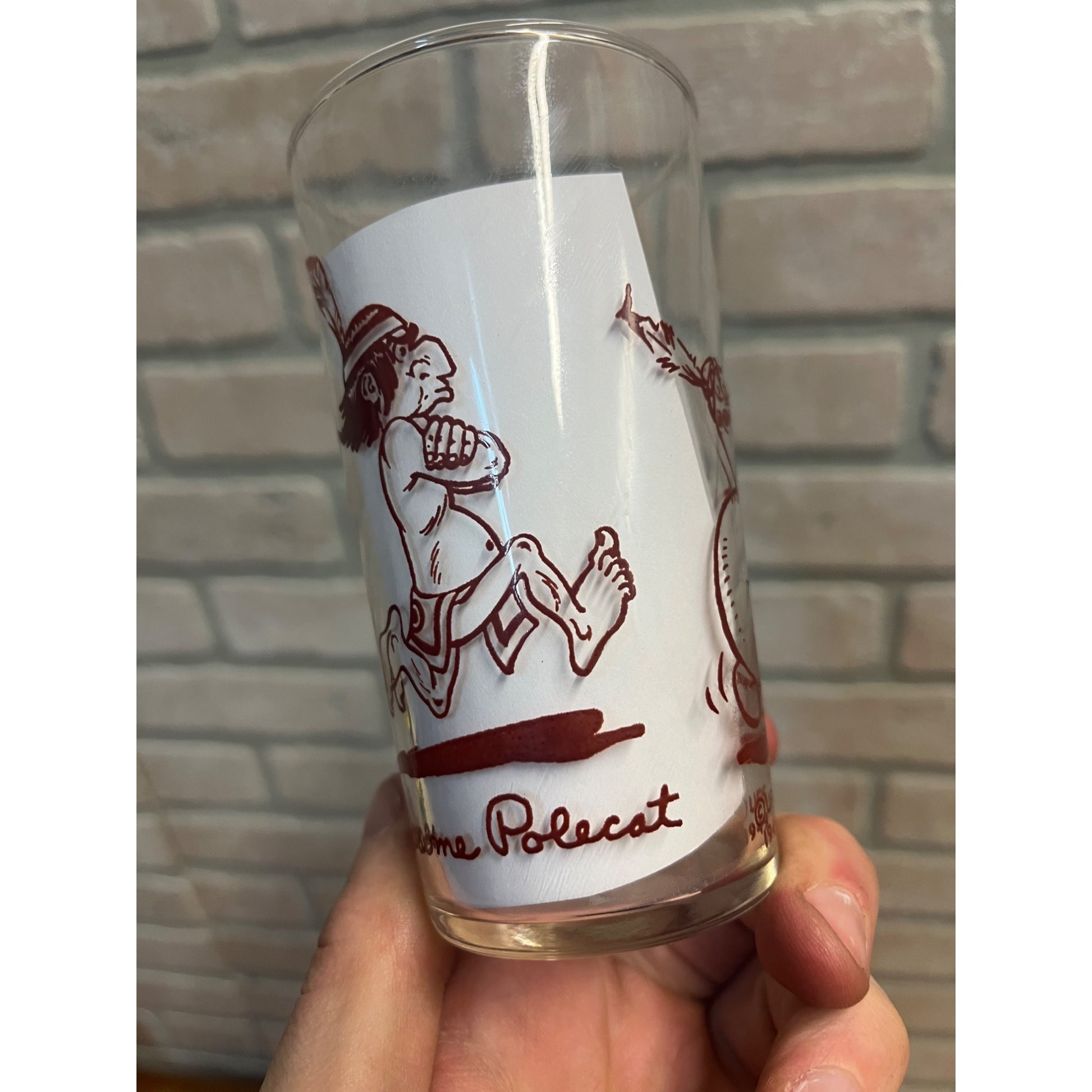 1949 Lil Abner Lonesome Polecat Cocktail Glass Libby Bar Humor Al Capp