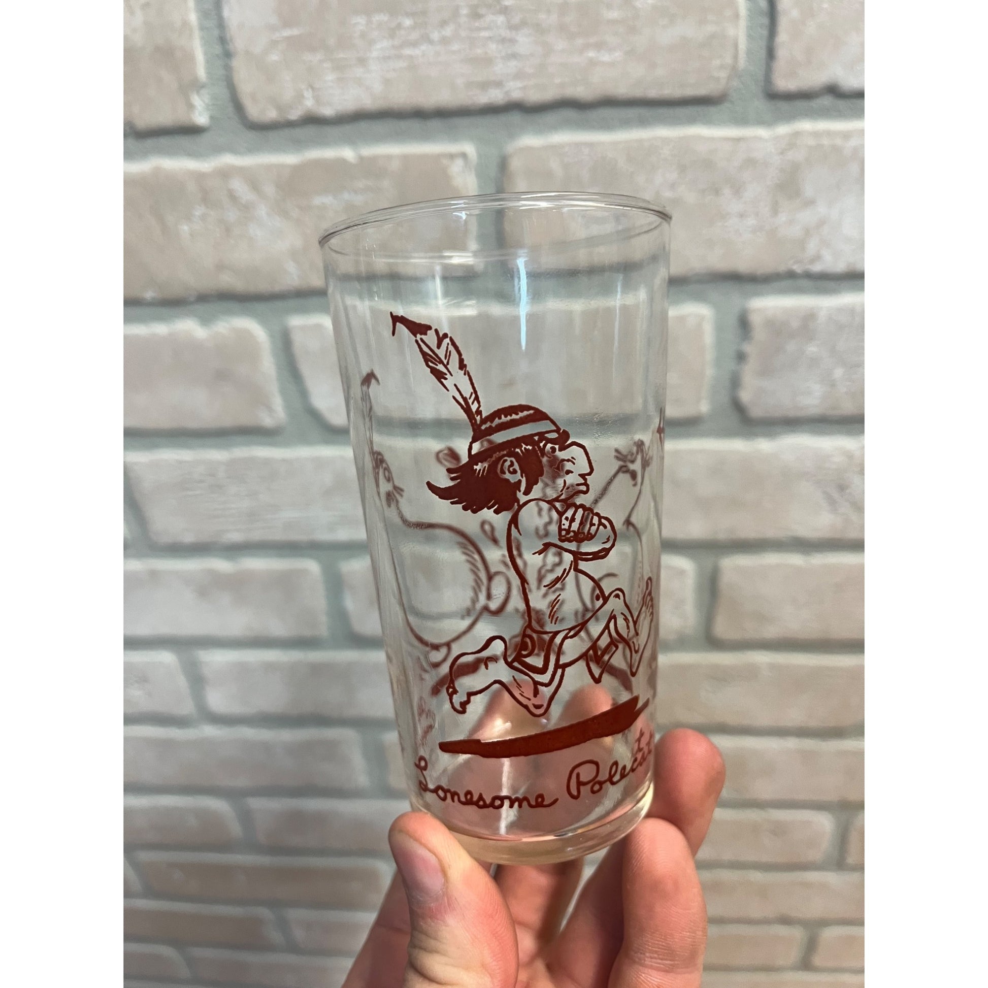 1949 Lil Abner Lonesome Polecat Cocktail Glass Libby Bar Humor Al Capp