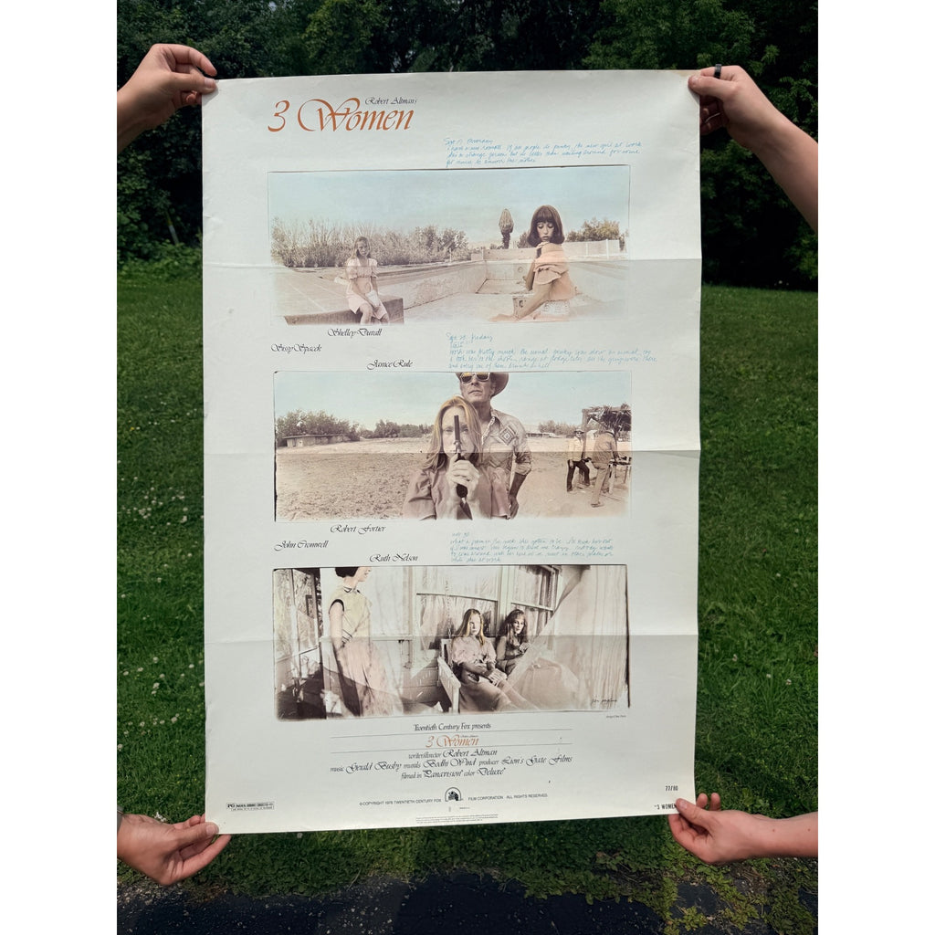 Original 3 Women Movie Poster (1977) Robert Altman, Shelley Duvall, Sissy Spacek!