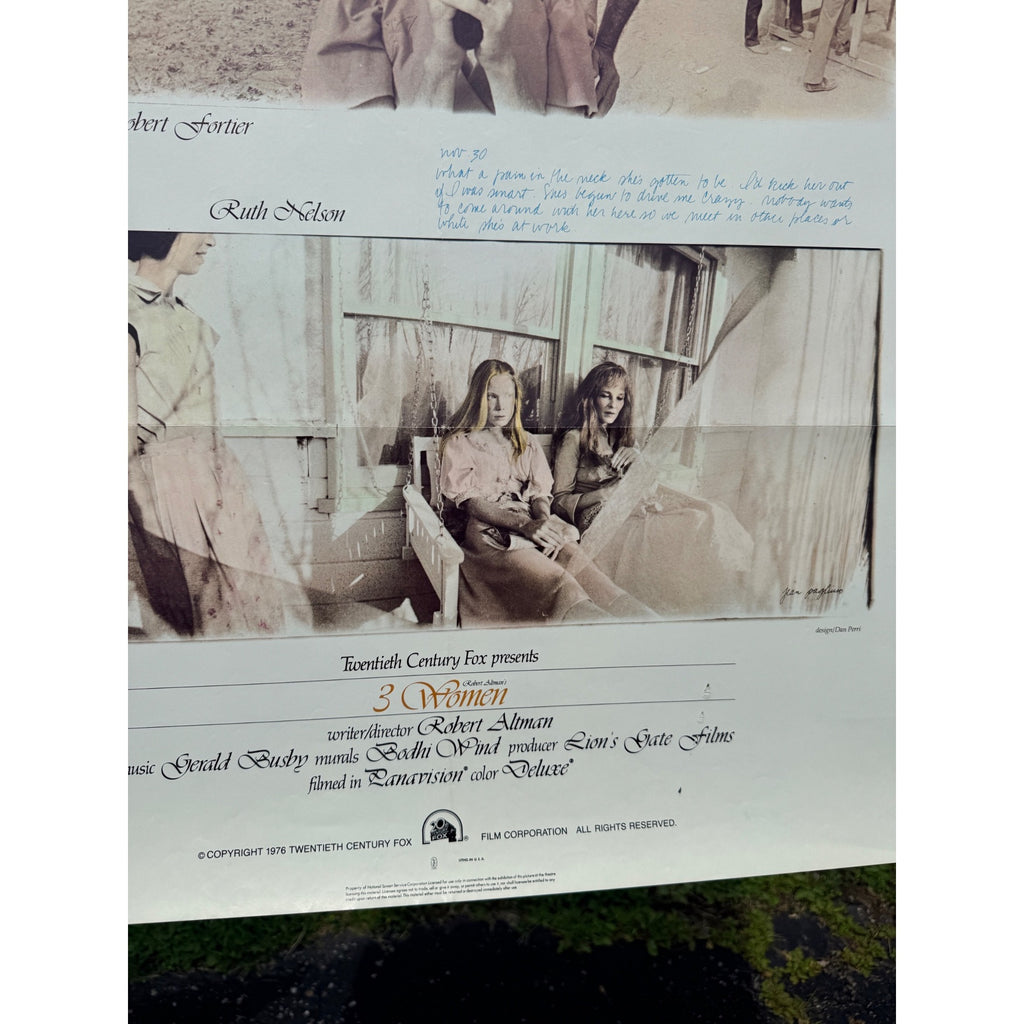 Original 3 Women Movie Poster (1977) Robert Altman, Shelley Duvall, Sissy Spacek!