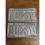 Wisconsin 1969 License Plate PAIR Vintage Q72-815