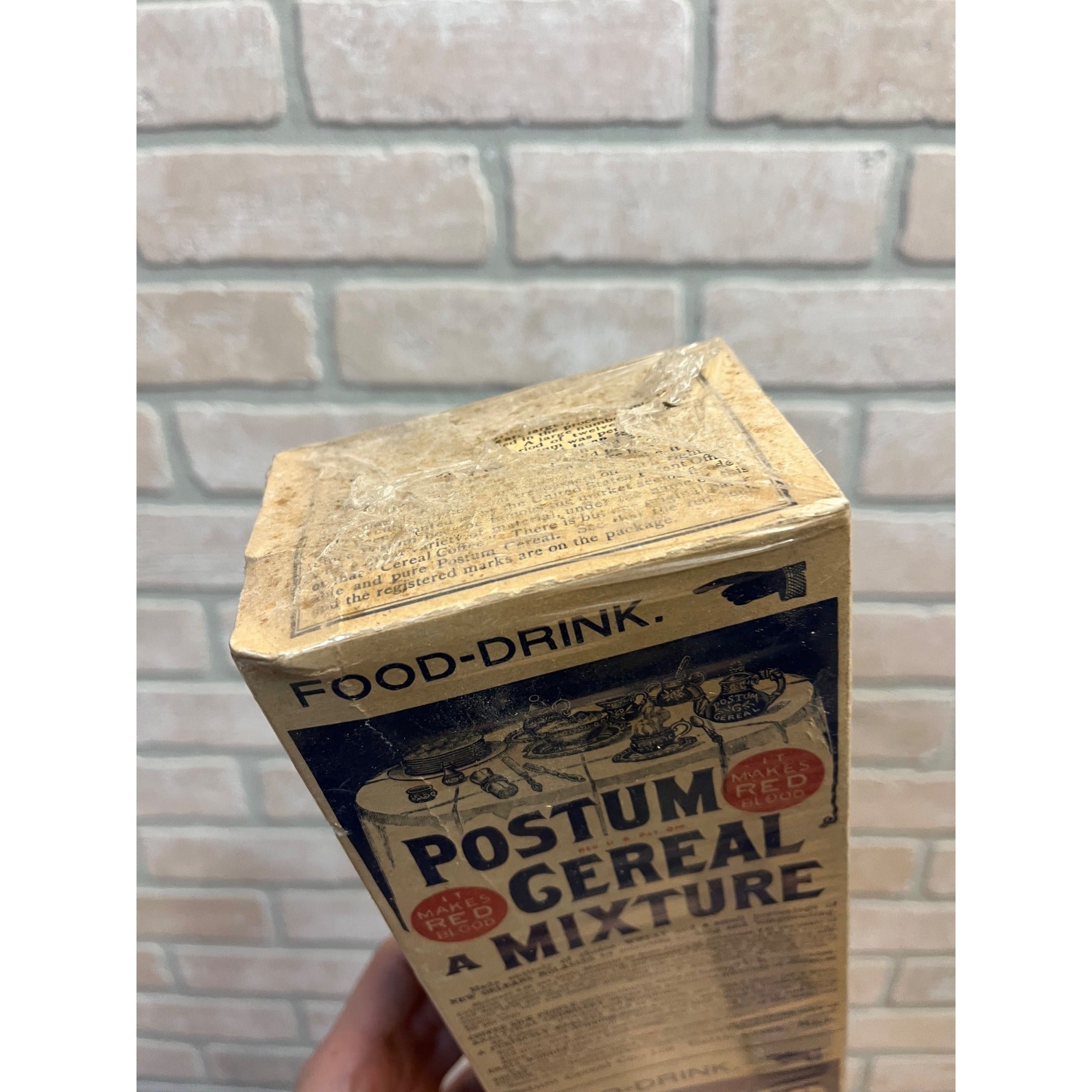 Vintage c1906 Postum Cereal Co. Battle Creek MI Empty Advertising Mixture Box
