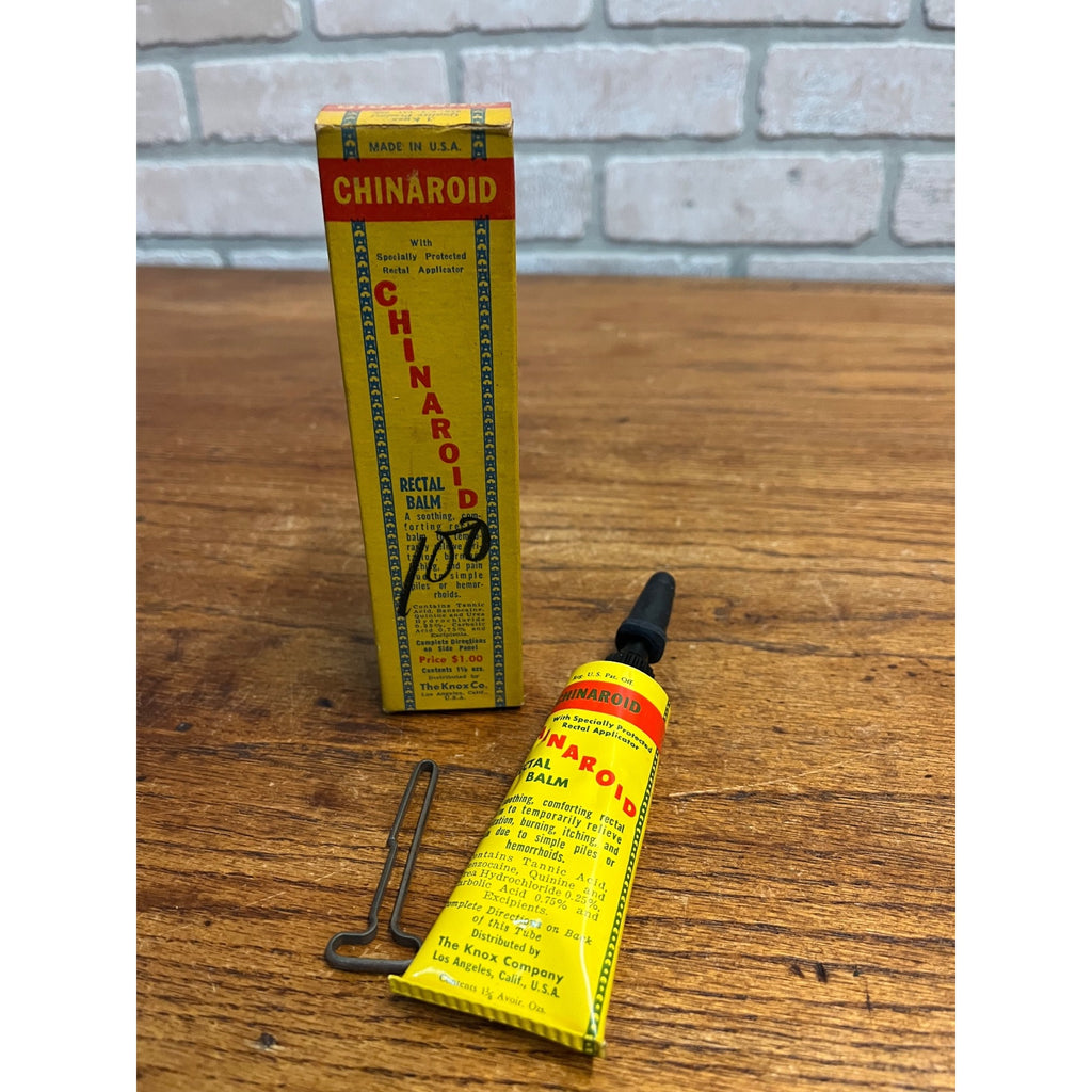 Vintage Chinaroid Rectal Balm Tube and Box / The Knox Co. Los Angeles Calif.