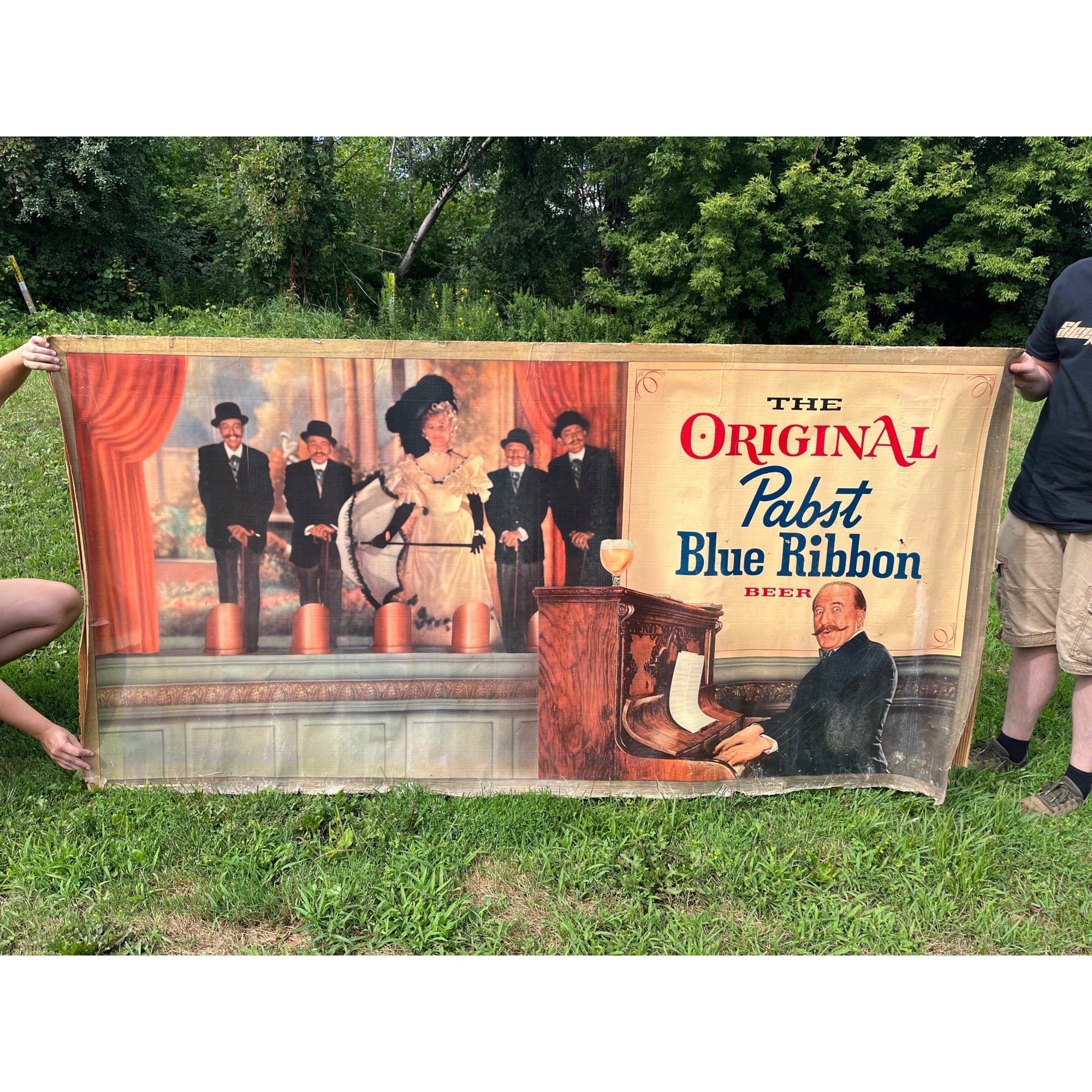 RARE Vintage Pabst Blue Ribbon Beer Paper Banner Advertising Sign Milwaukee Wis