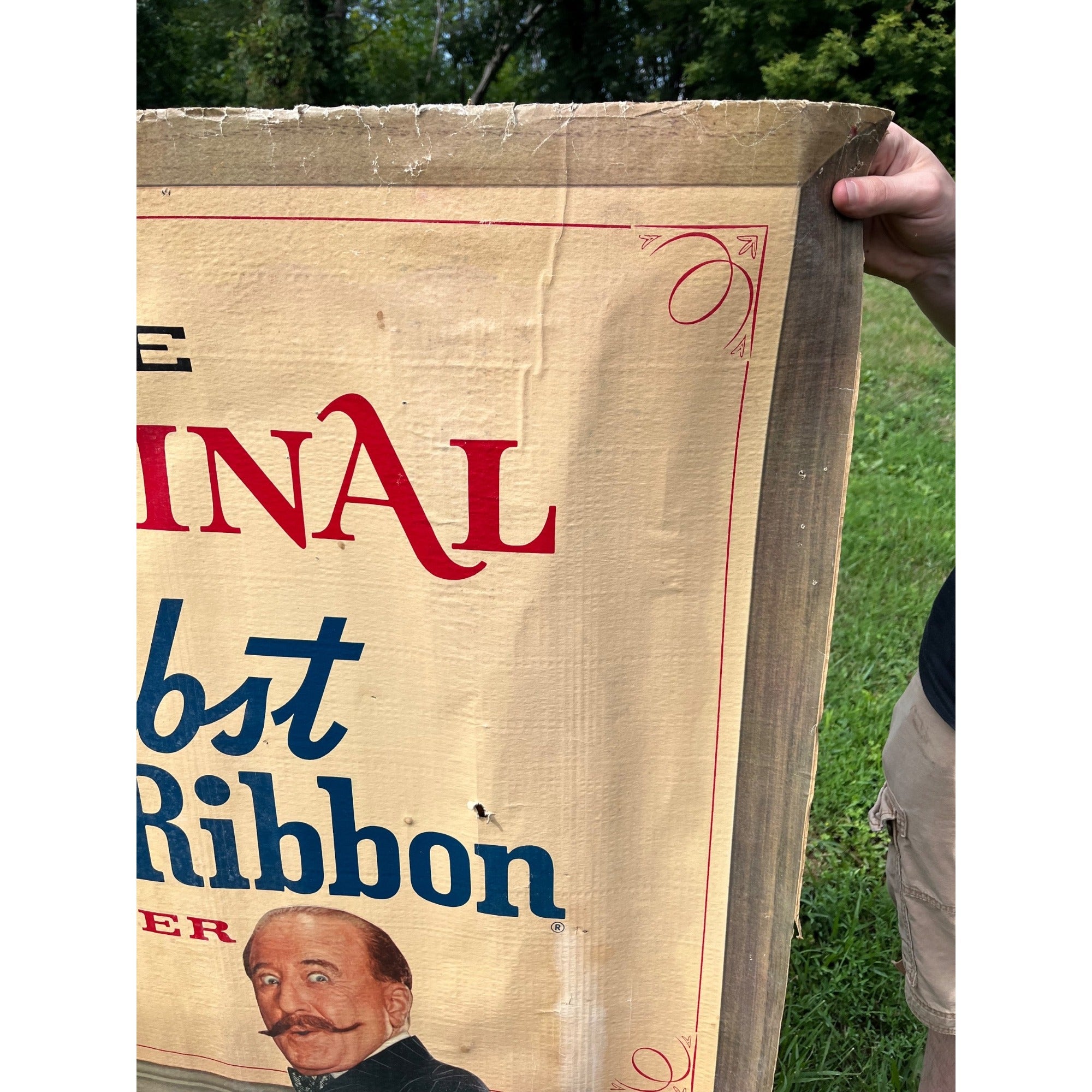 RARE Vintage Pabst Blue Ribbon Beer Paper Banner Advertising Sign Milwaukee Wis