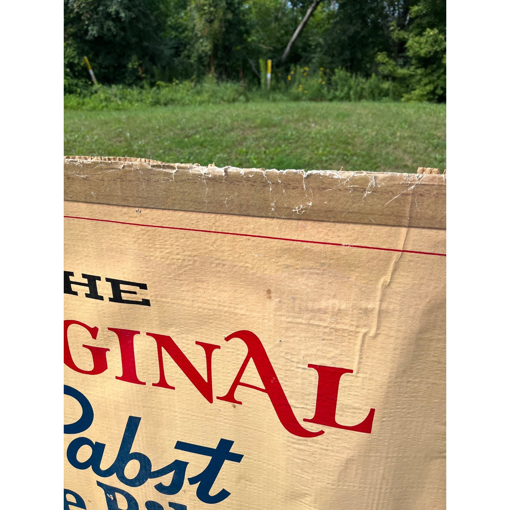 RARE Vintage Pabst Blue Ribbon Beer Paper Banner Advertising Sign Milwaukee Wis