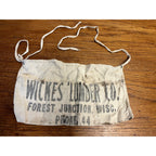 Vintage Wickes Lumber Co. Forest Junction Wisconsin Canvas Cloth Nail Apron WI