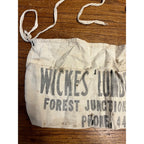 Vintage Wickes Lumber Co. Forest Junction Wisconsin Canvas Cloth Nail Apron WI