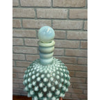 Vintage Fenton Hobnail Opalescent Aqua Blue Perfume Cologne Bottle Moonstone