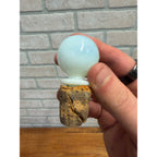 Vintage Fenton Hobnail Opalescent Aqua Blue Perfume Cologne Bottle Moonstone