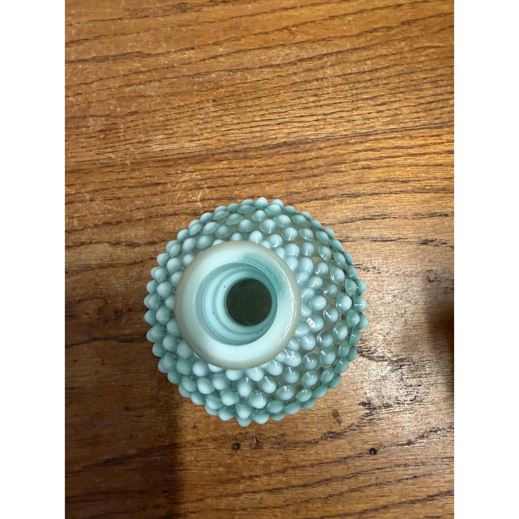 Vintage Fenton Hobnail Opalescent Aqua Blue Perfume Cologne Bottle Moonstone