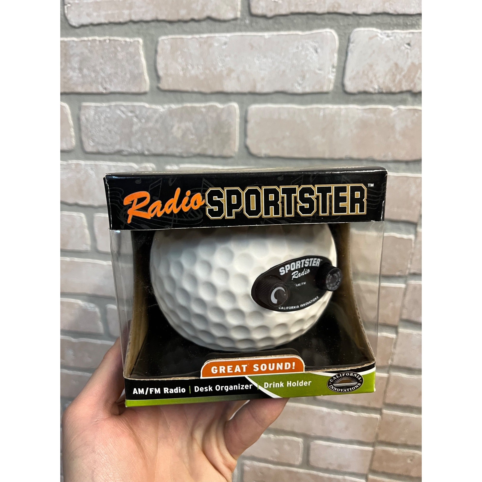 Sportster AM/FM Radio Drink Holder Desk Organizer Golf Ball NEW NIB
