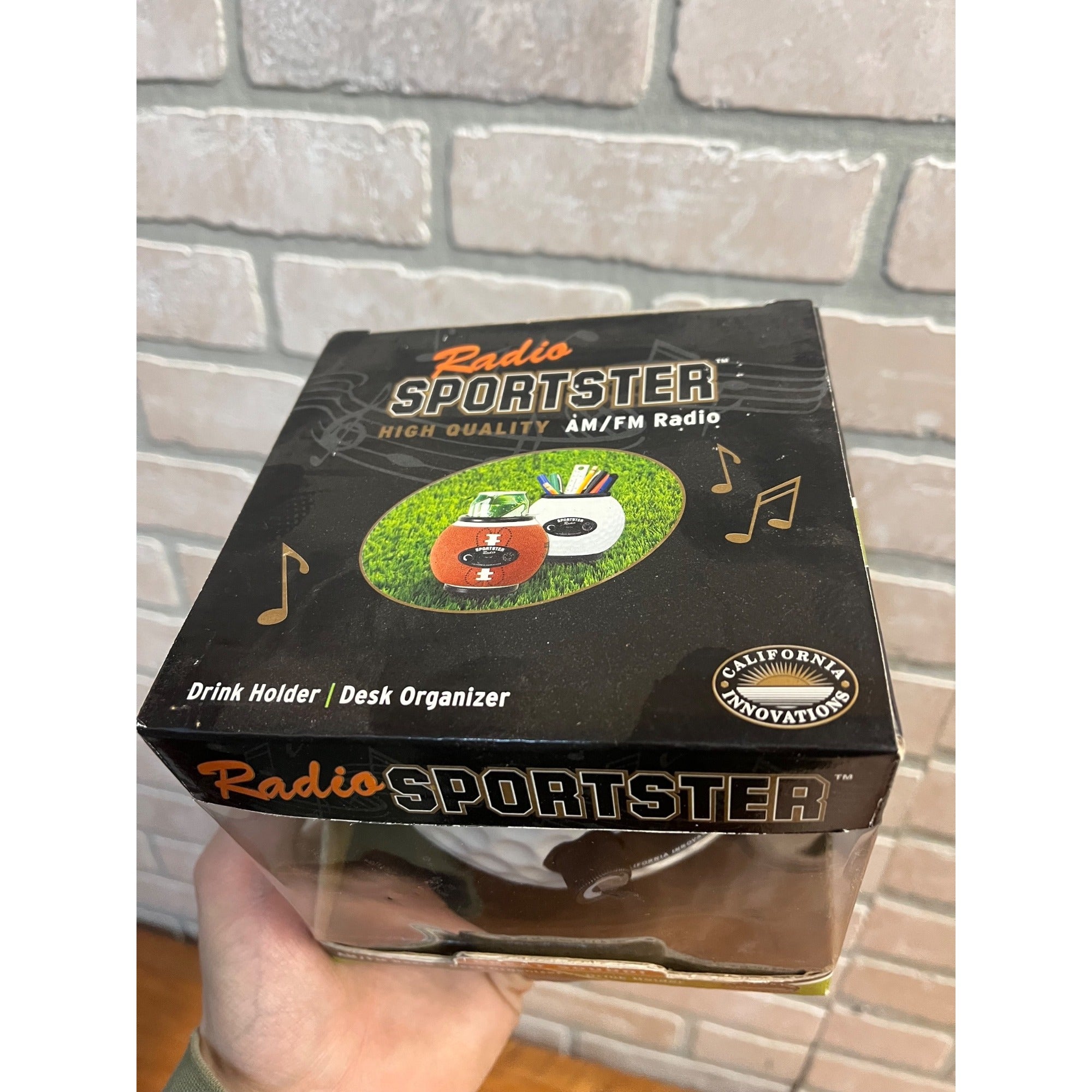 Sportster AM/FM Radio Drink Holder Desk Organizer Golf Ball NEW NIB