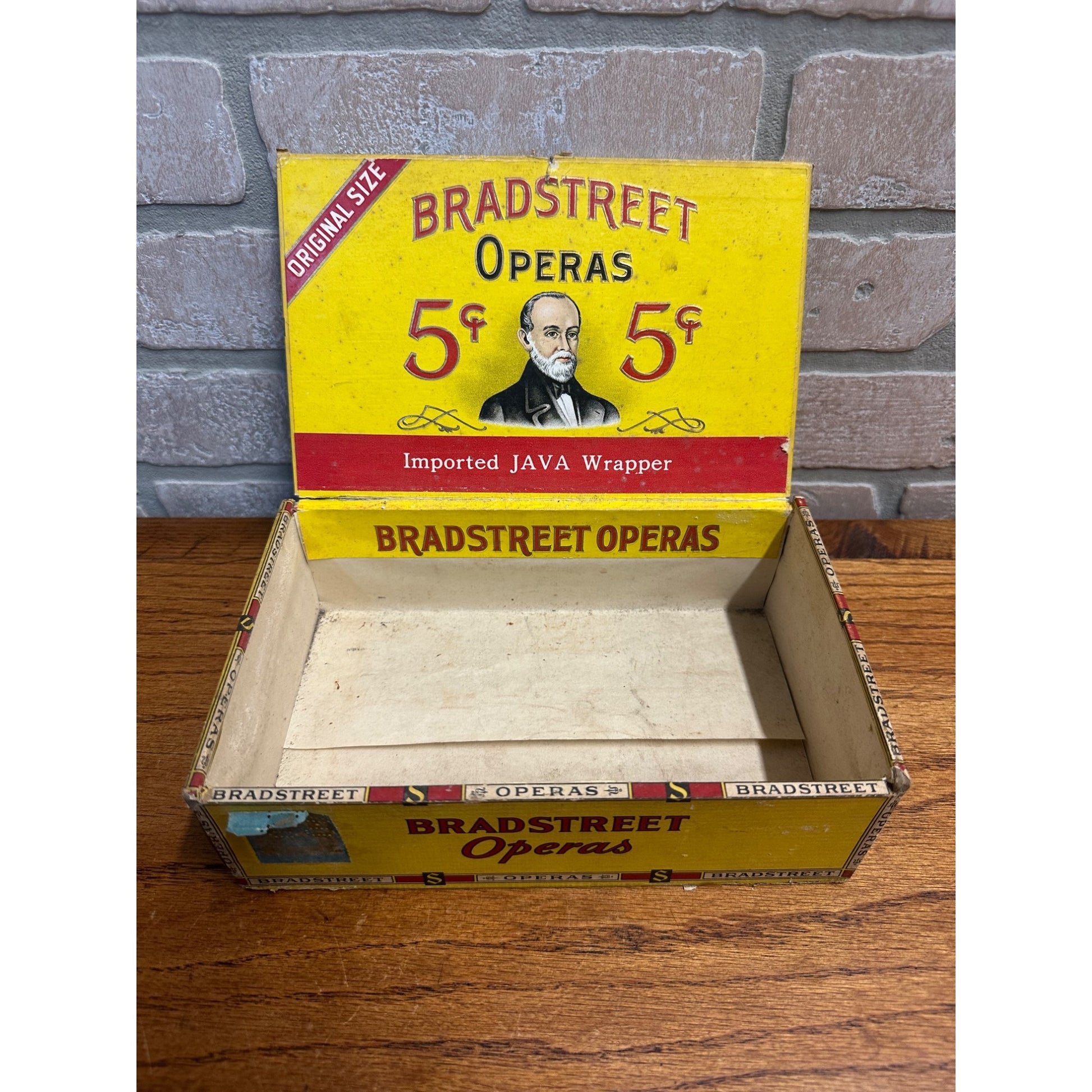 Vintage Bradstreet Operas Cigar Box Advertising Display Tobacco Ohio