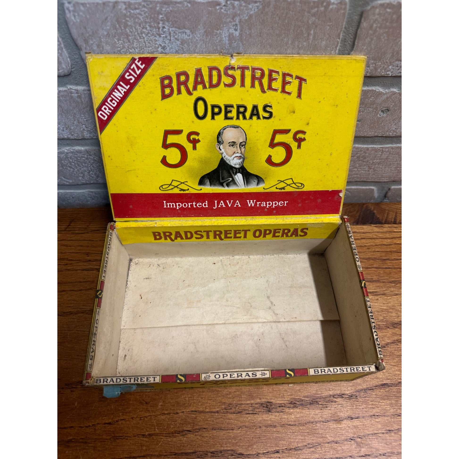 Vintage Bradstreet Operas Cigar Box Advertising Display Tobacco Ohio