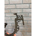 Antique Ornate Cast Iron Wall Mount Swing Arm Oil Lamp Holder - Holder only, no bracket