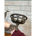 Antique Ornate Cast Iron Wall Mount Swing Arm Oil Lamp Holder - Holder only, no bracket