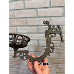 Antique Ornate Cast Iron Wall Mount Swing Arm Oil Lamp Holder - Holder only, no bracket