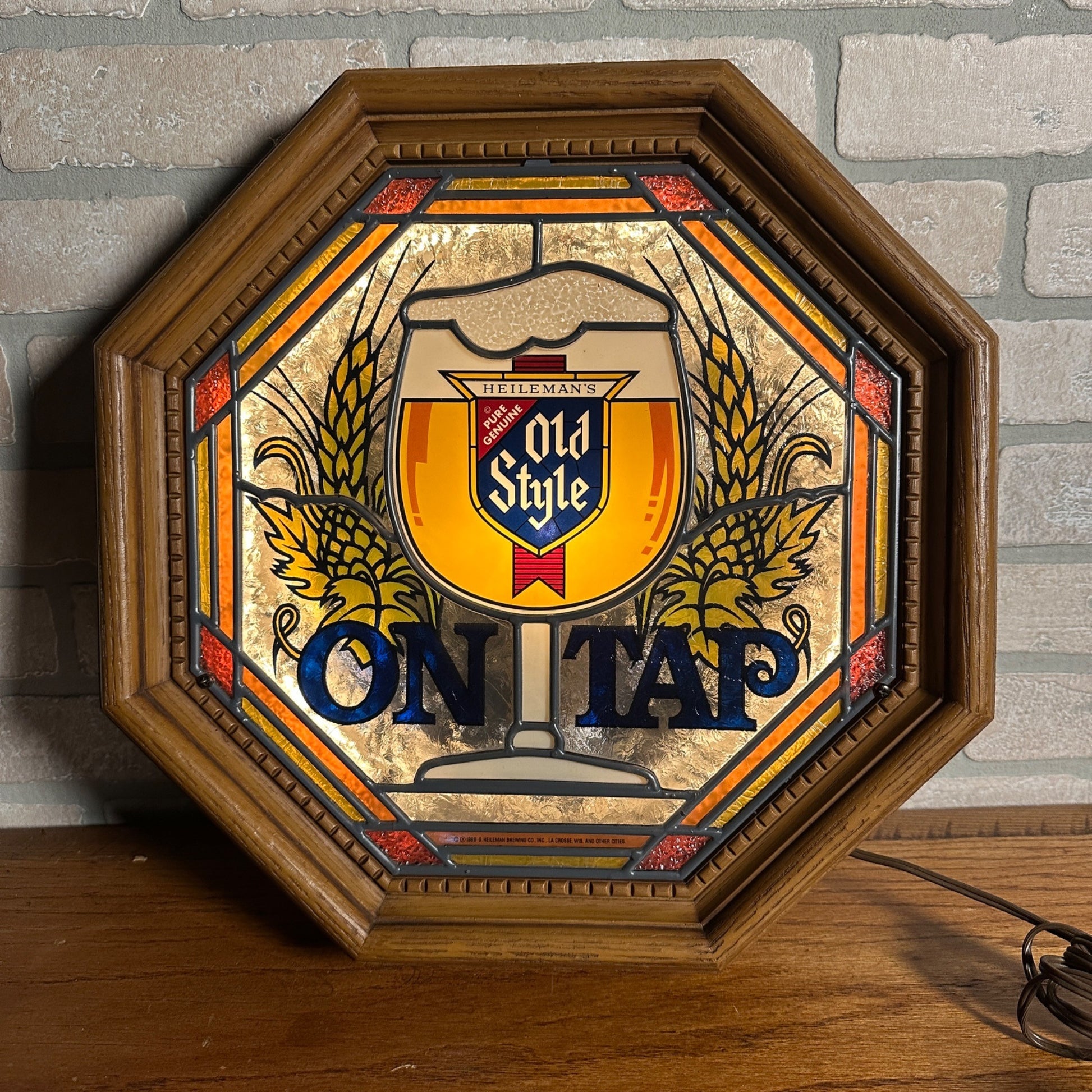 Vintage 1980 Heileman's Old Style Beer On Tap Lighted Bar Advertising Sign