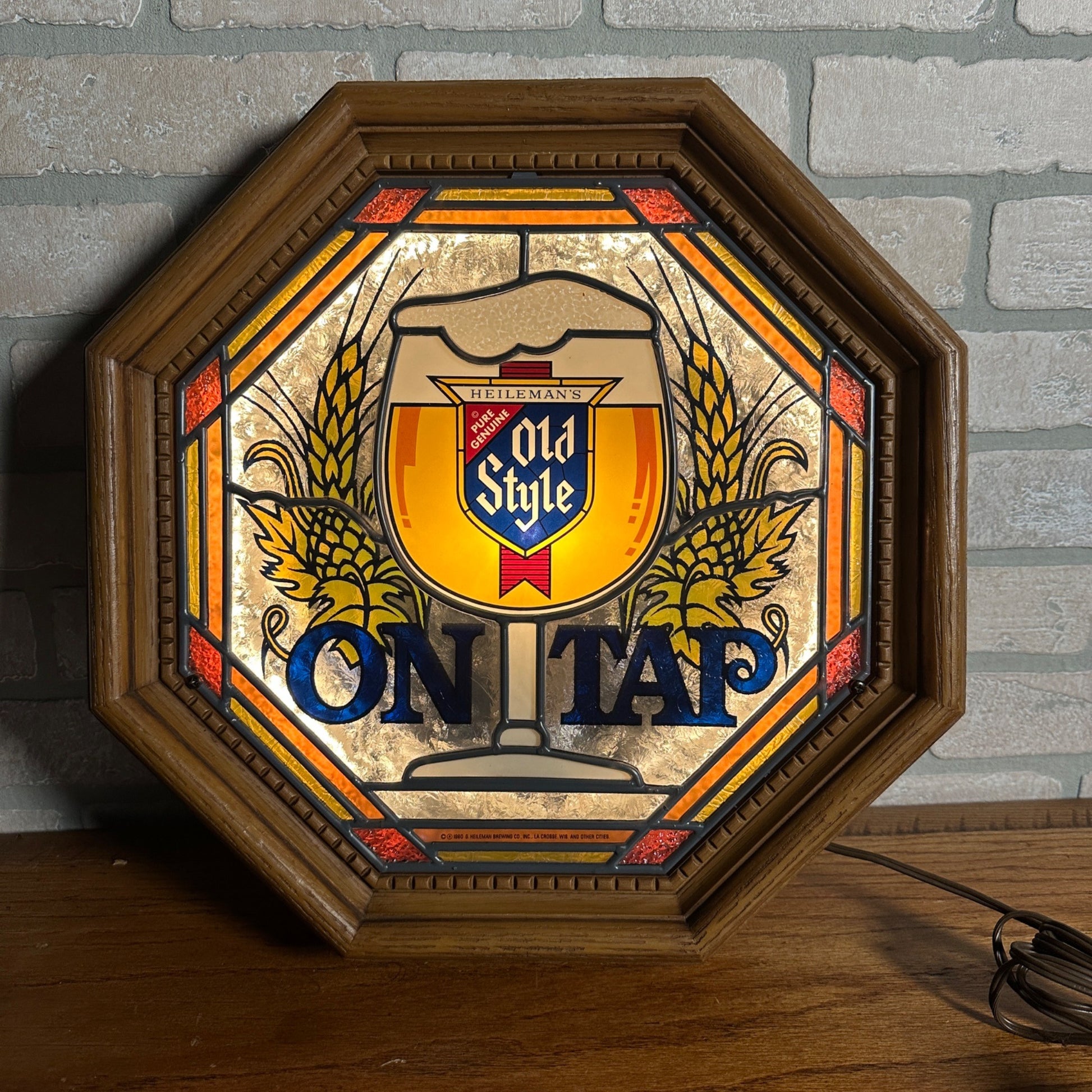 Vintage 1980 Heileman's Old Style Beer On Tap Lighted Bar Advertising Sign
