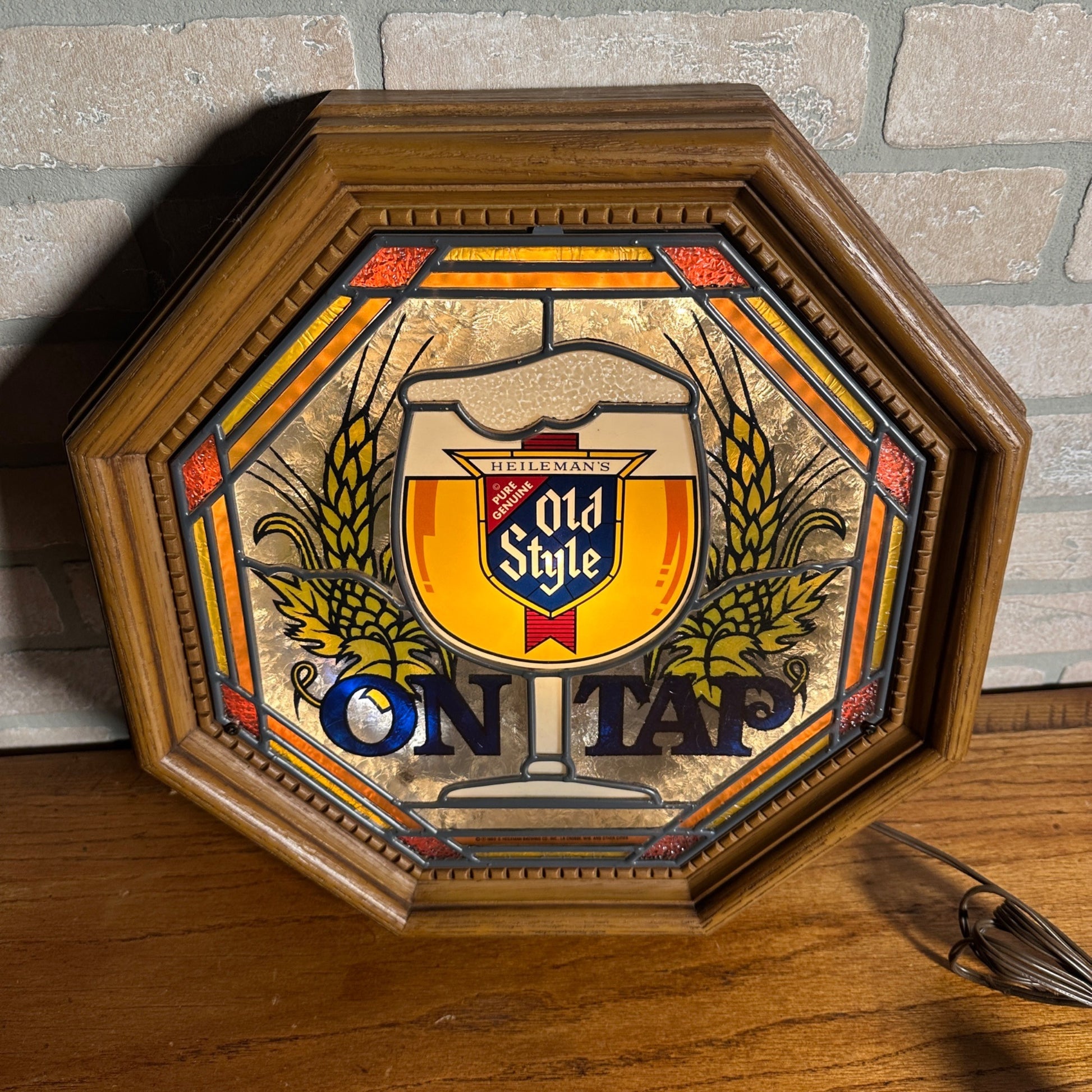 Vintage 1980 Heileman's Old Style Beer On Tap Lighted Bar Advertising Sign