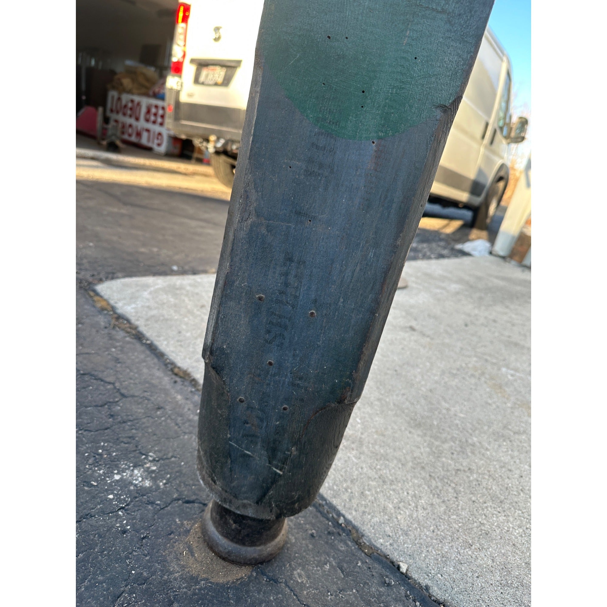 Early Antique Wooden Water Pump Green Primitive Original