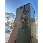 Early Antique Wooden Water Pump Green Primitive Original